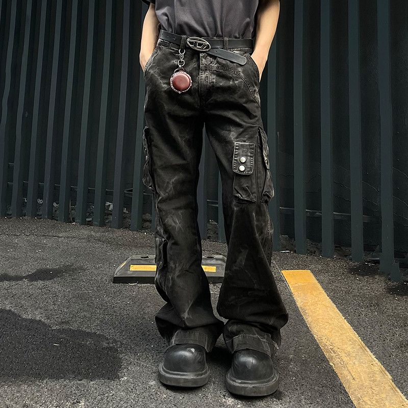 Jean × Vintage Denim Pants Tie-dye Multi-pocket Bootcut Size US 31 - 3 Thumbnail
