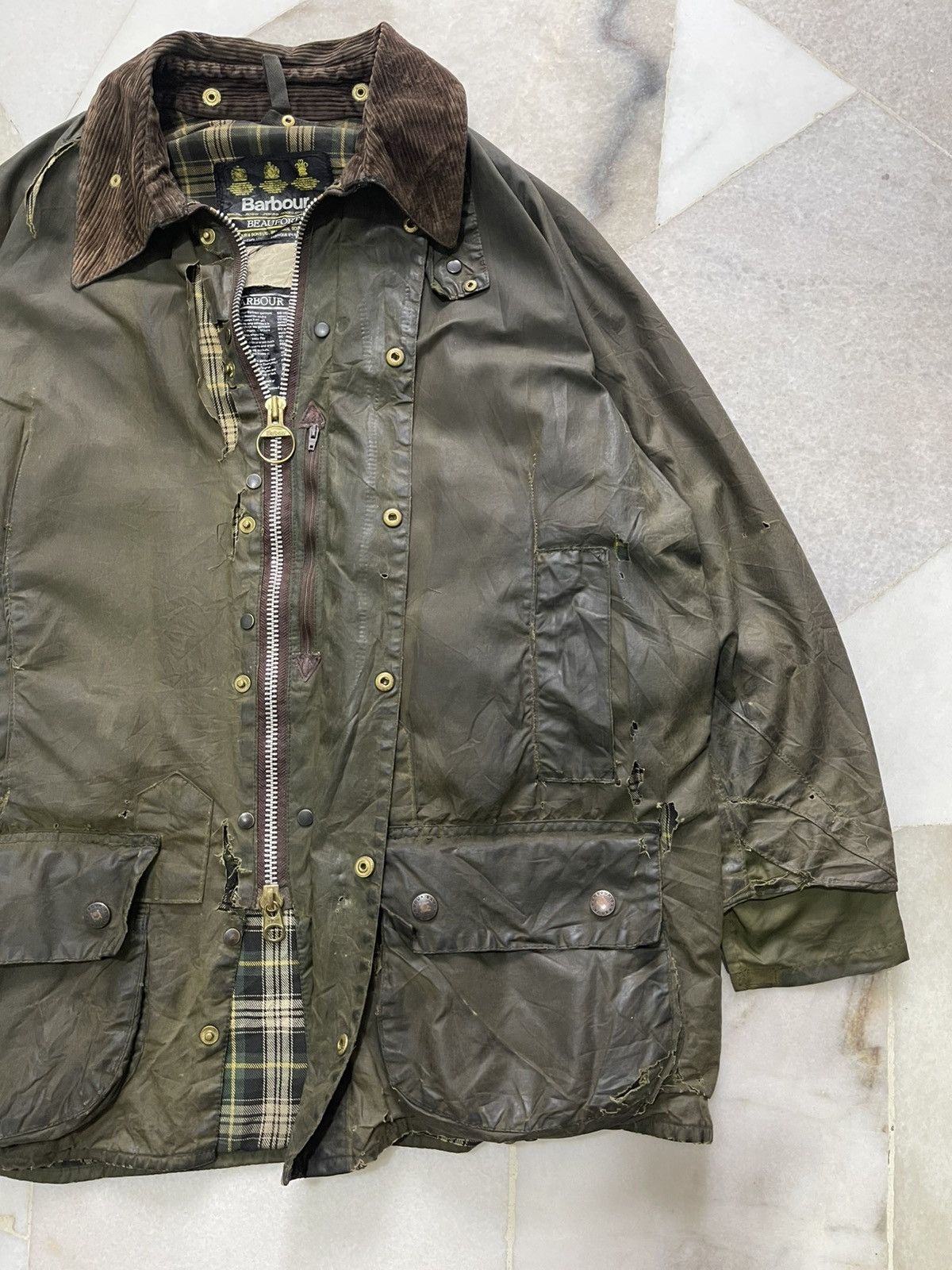 Barbour Distresssed Barbour Wax Jacket Size US L / EU 52-54 / 3 - 9 Thumbnail