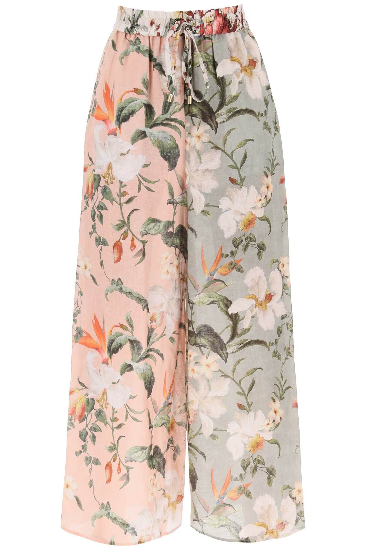image of Zimmermann Lexi Floral Palazzo Pants in Mixed Colours, Women's (Size 26)