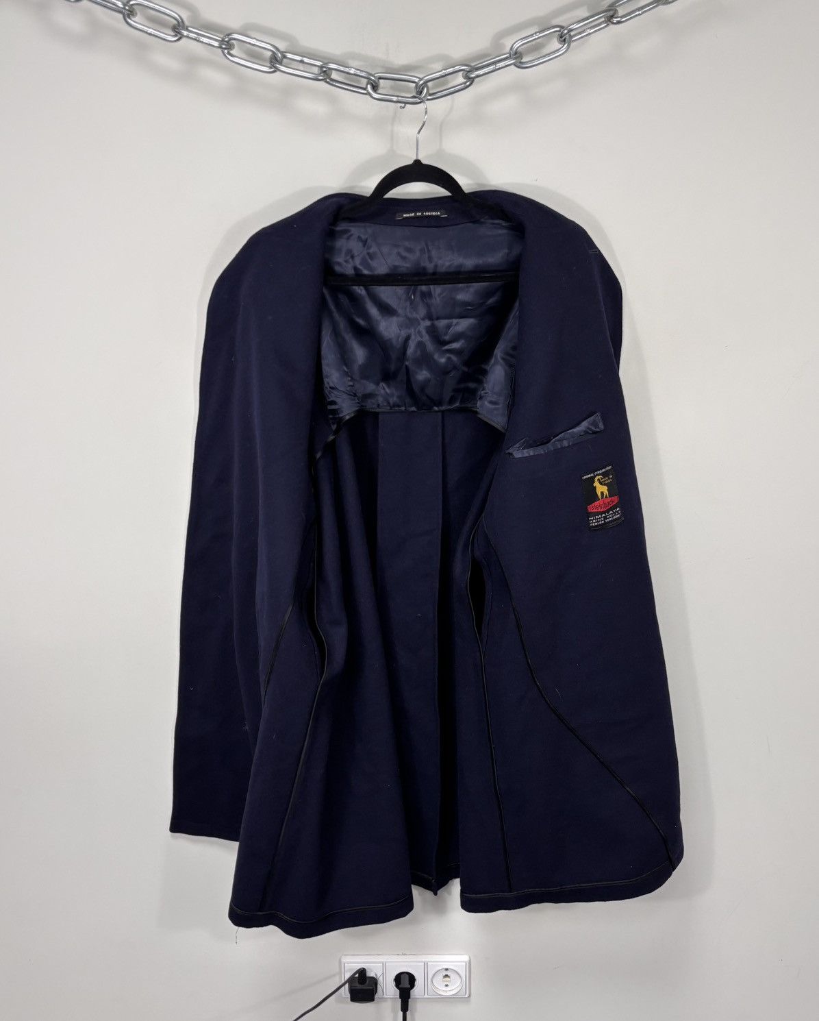 Other Vintage Steinbock Himalaya Loden Navy Blue Wool Overcoat Size US XL / EU 56 / 4 - 2 Thumbnail