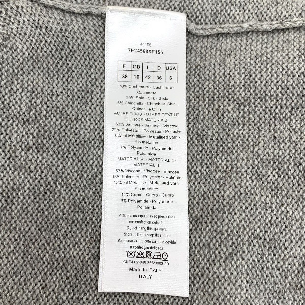 Dior Dior Grey Star and Moon Pattern Cashmere Knit Sweater K26WX Size M / US 6-8 / IT 42-44 - 7 Thumbnail