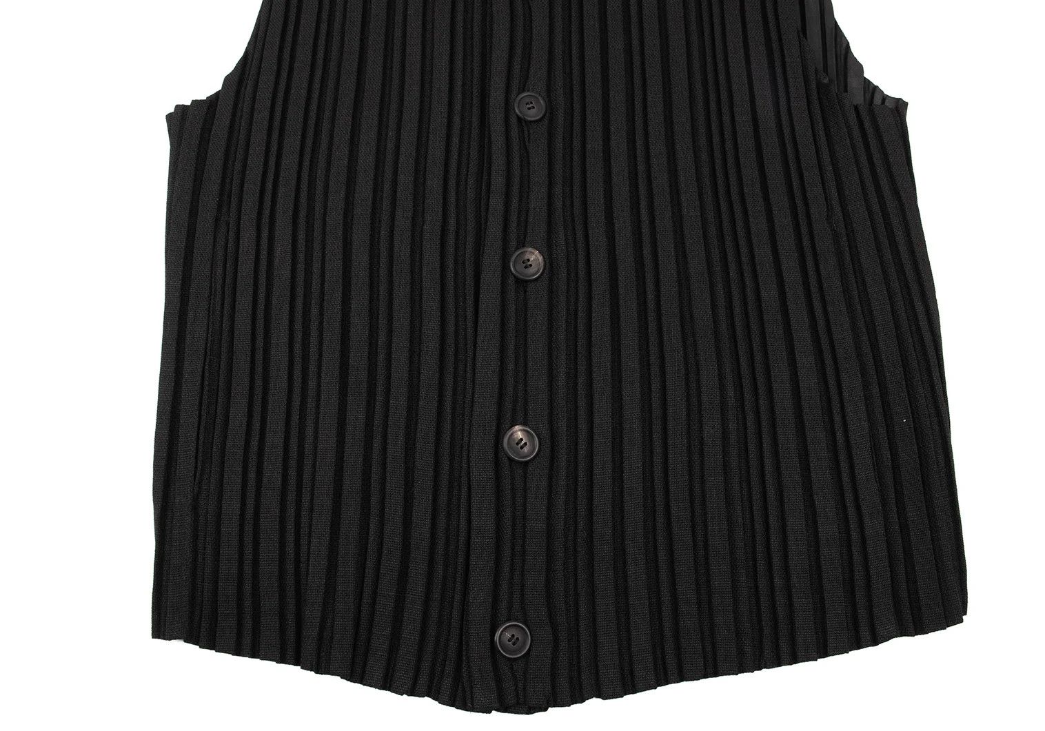 Issey Miyake Pleated Stand Collar Vest in Black XL Size US XL / EU 56 / 4 - 7 Thumbnail