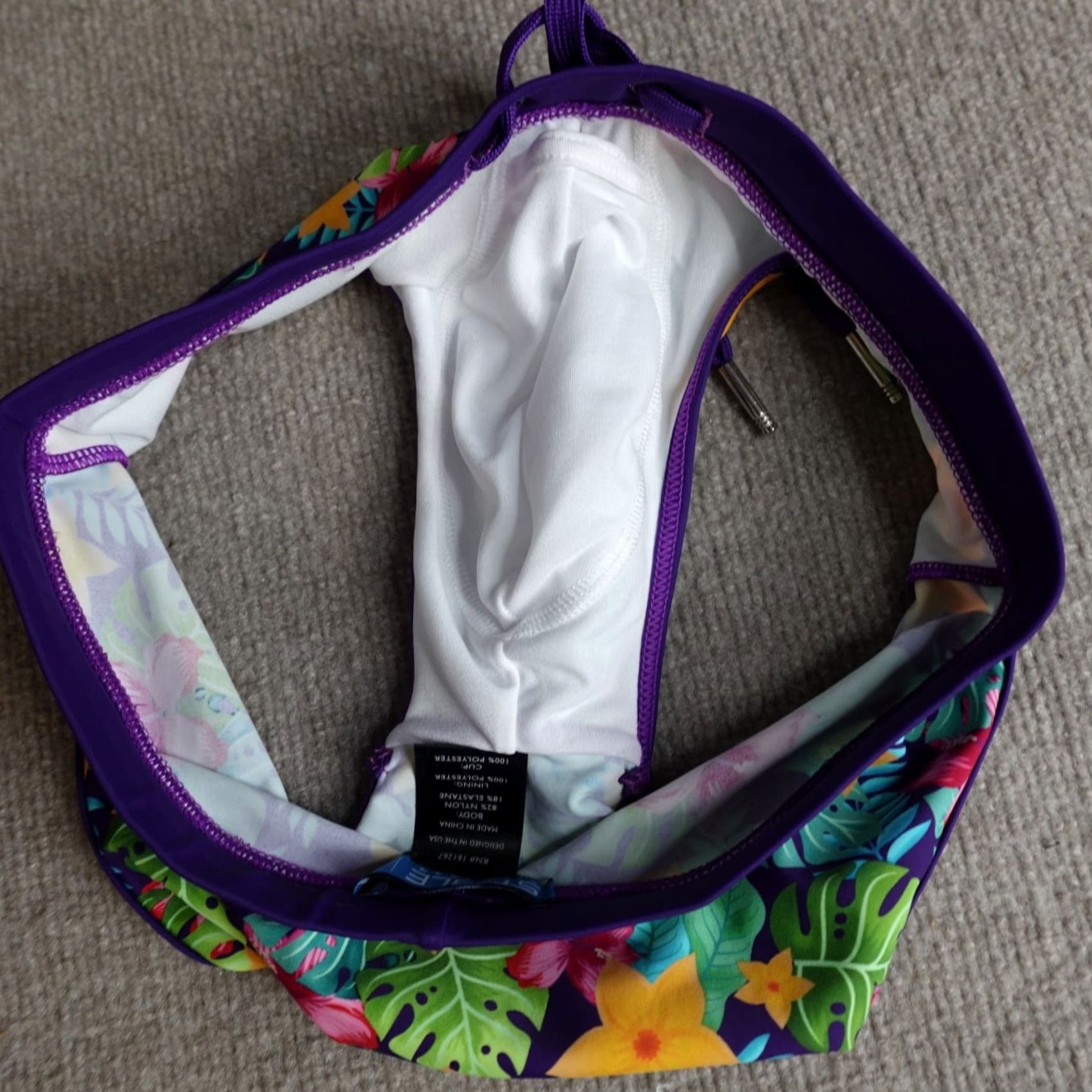 Swims ST33LE Men's Swim Brief Small Blue Purple Floral Drawstring Bottom Swimsuit MENS S BLUE Floral Strap Size US 29 - 6 Thumbnail