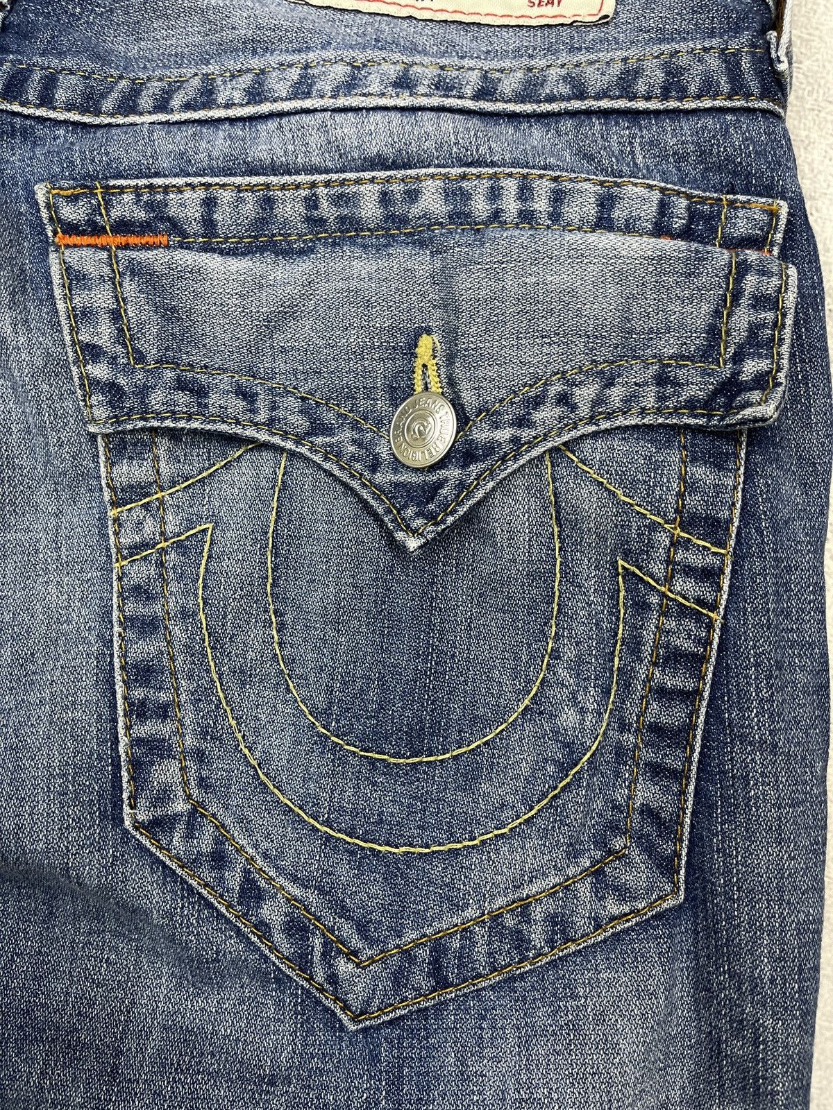 True Religion Mens True Religion Flap OM Denim Jeans With Holes Size 33 Size US 33 - 5 Thumbnail