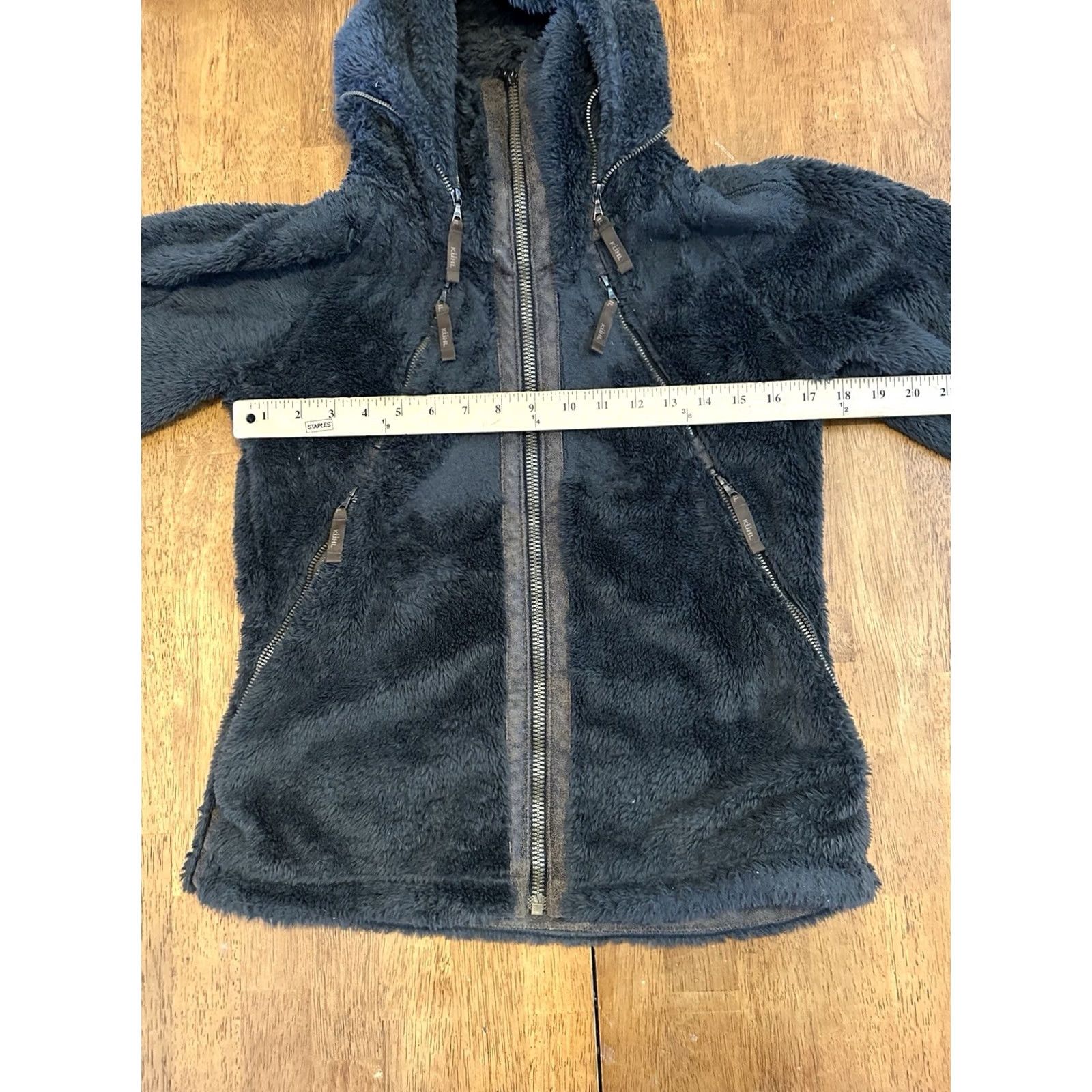 Vintage Kuhl Flight Jacket Hoodie Women M Sherpa Fleece Zip Up Distress Charcoal With Brown Trim Size M / US 6-8 / IT 42-44 - 7 Thumbnail
