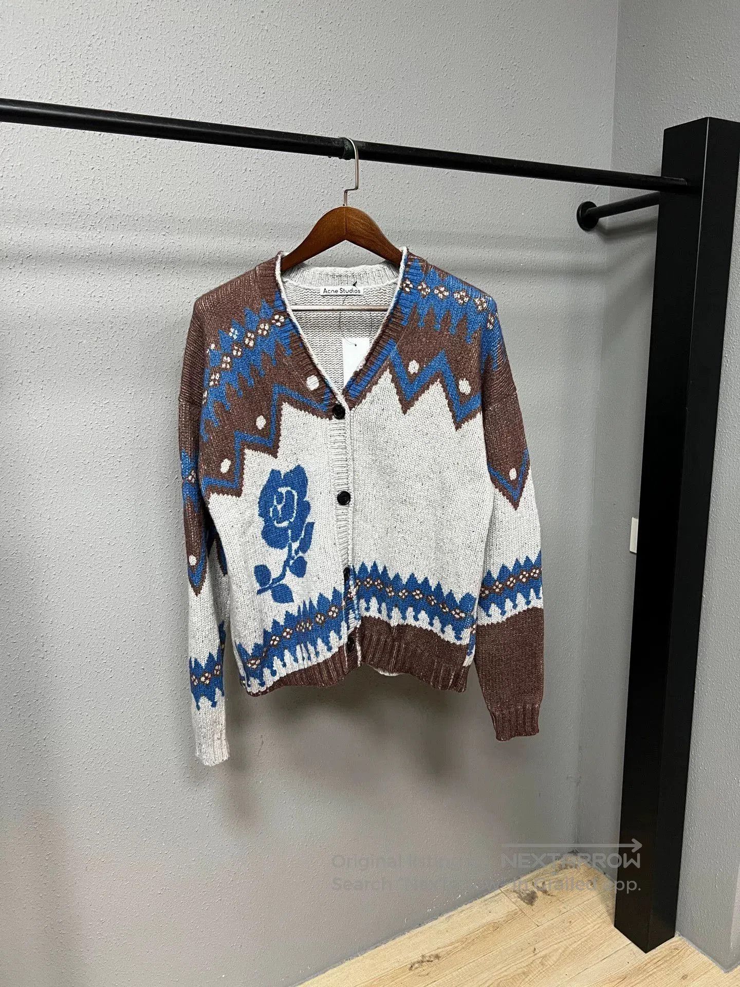 Acne Studios acne studios knit cardigan in brown and white. Size S / US 4 / IT 40 - 1 Thumbnail