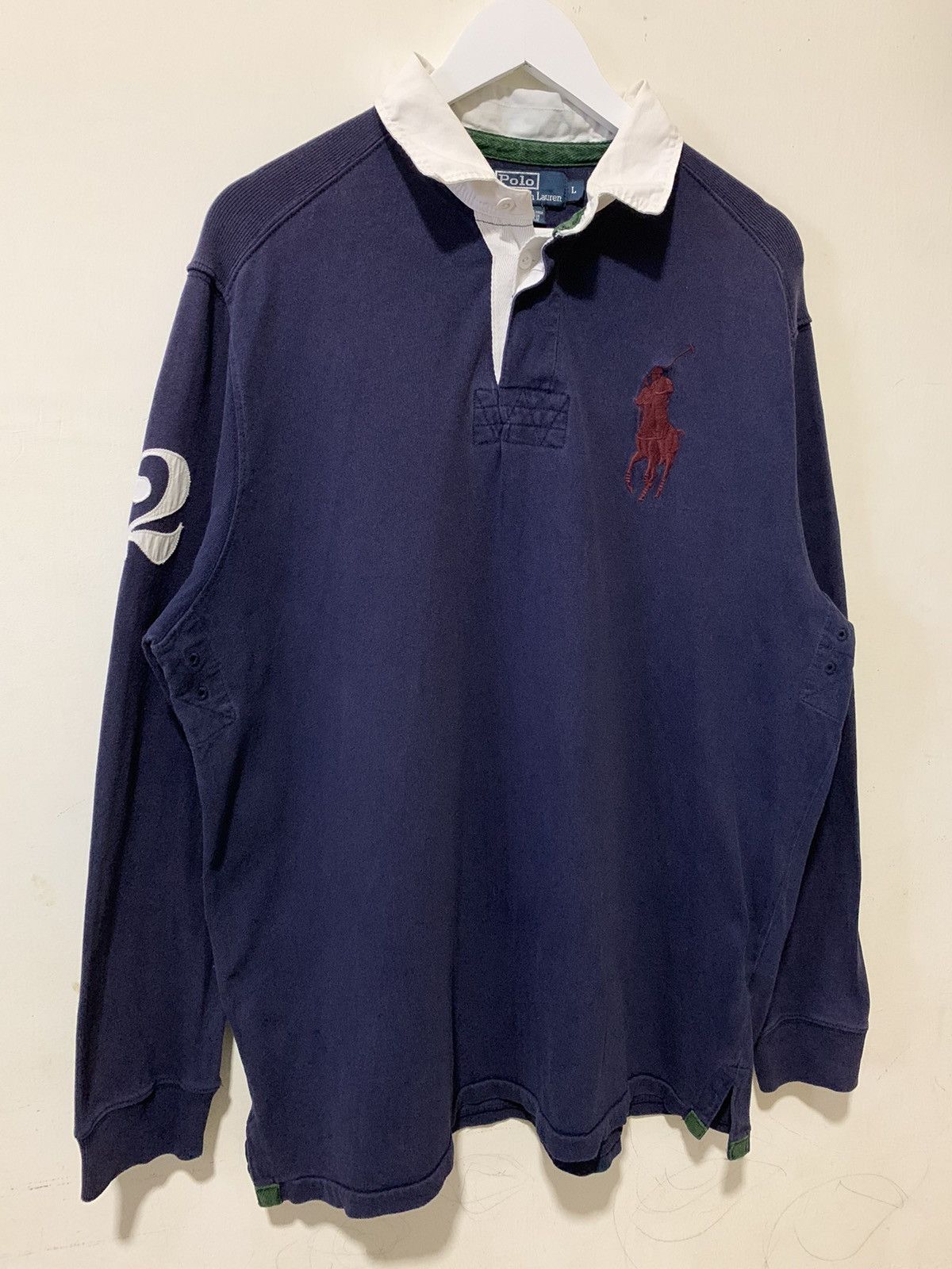 Polo Ralph Lauren Vintage 90s Polo Ralph Lauren Rugby Long Sleeve Size US L / EU 52-54 / 3 - 3 Thumbnail