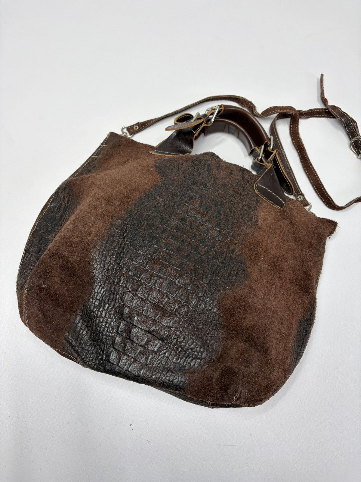 If Six Was Nine Distressed Leather Studded Bag Rick Owens Vibe y2k Dark Punk Size ONE SIZE - 12 Thumbnail