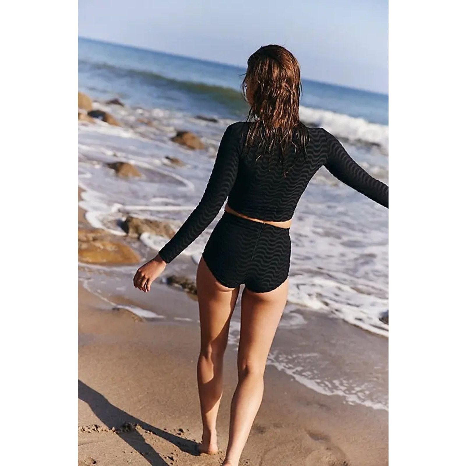 Free People NWT Seea Palomar Crop Top Rashguard High-Waist Surf Bottoms Size XS / US 0-2 / IT 36-38 - 4 Thumbnail