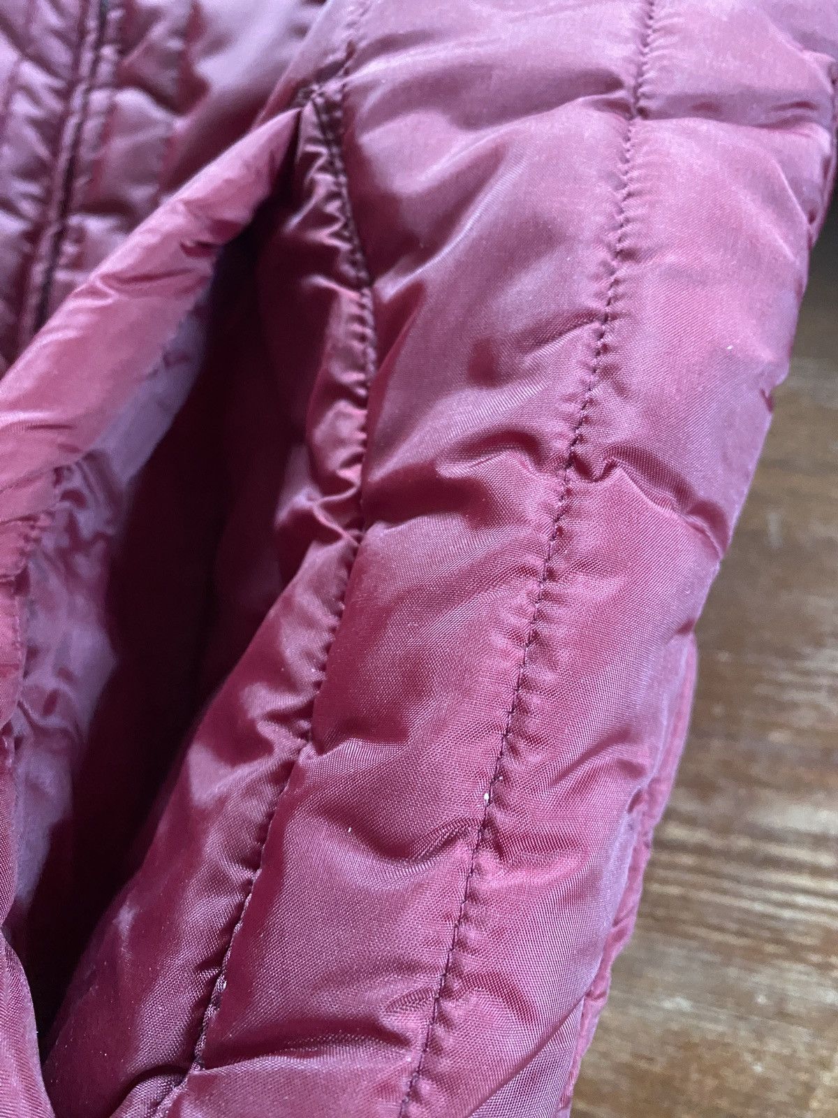 Sears × Vintage Vintage 70’s Sears Vertical Puffer Burgundy Full Zip Jacket Size US S / EU 44-46 / 1 - 8 Thumbnail