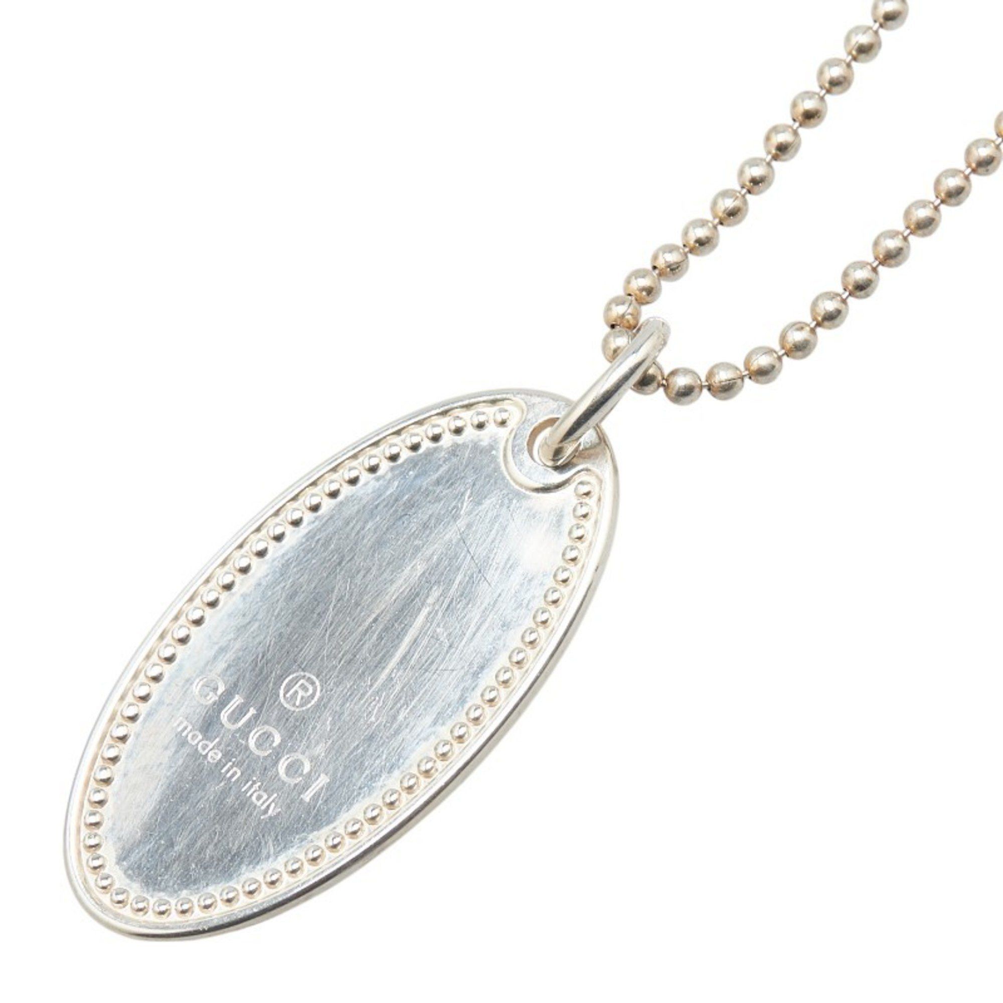 Gucci Gucci Oval Plate Necklace with Ball Chain, SV925 Silver, Women's, GUCCI Size ONE SIZE - 1 Thumbnail