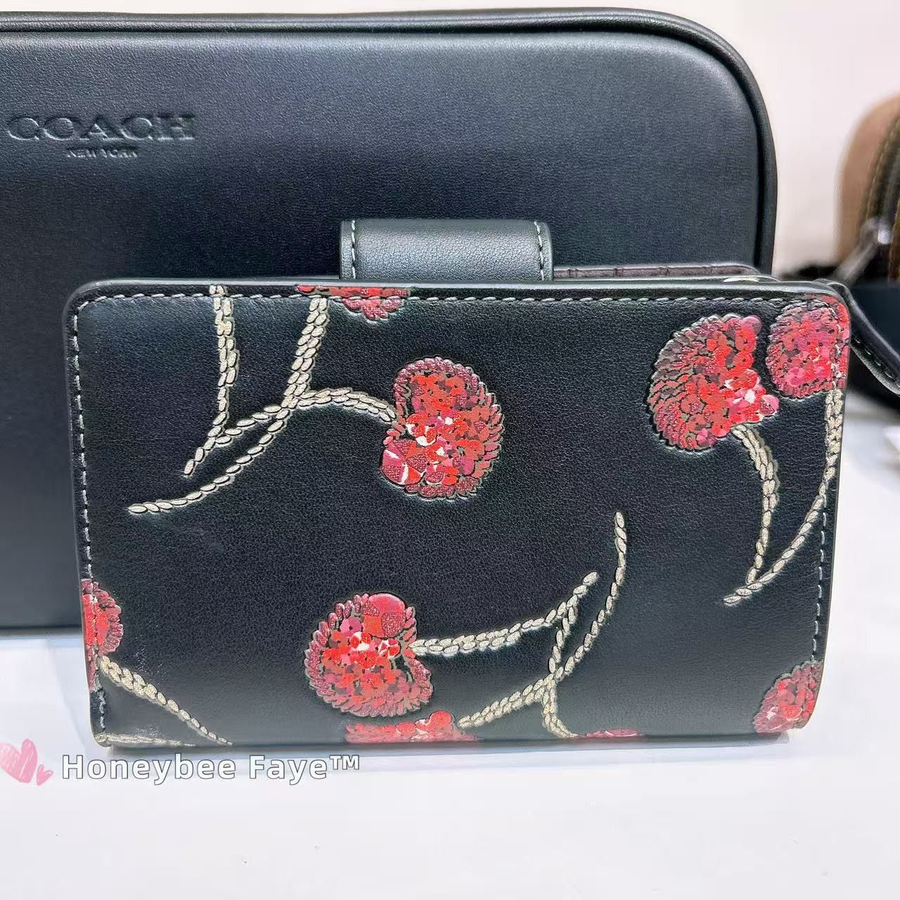 Coach NWT Coach Medium Corner Zip Wallet With Cherry Print CDF10 Size ONE SIZE - 2 Thumbnail