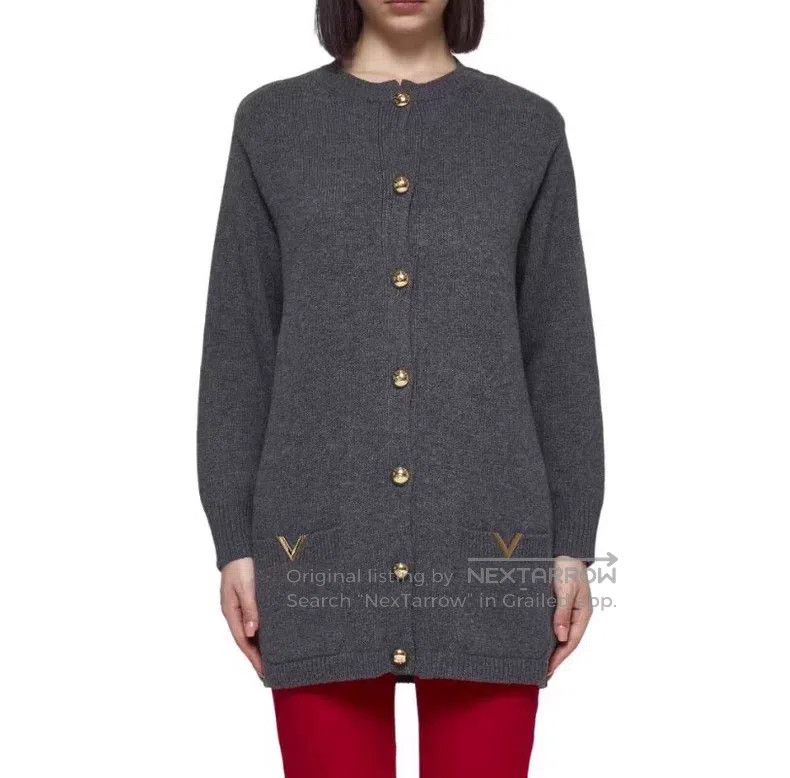Valentino Valentino Black and gray crew neck single-breasted long-sl Size S / US 4 / IT 40 - 9 Thumbnail