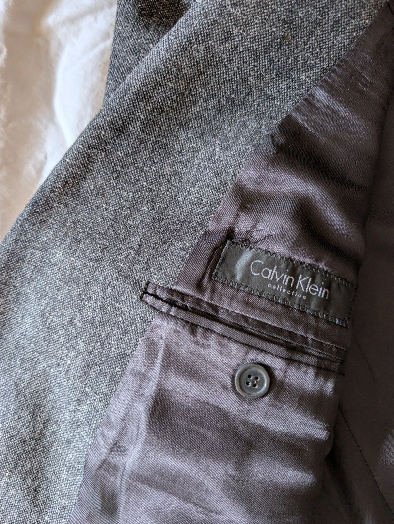 Calvin Klein Calvin Klein Collection Sport Jacket, Grey Tweed 40R Size 40R - 7 Thumbnail