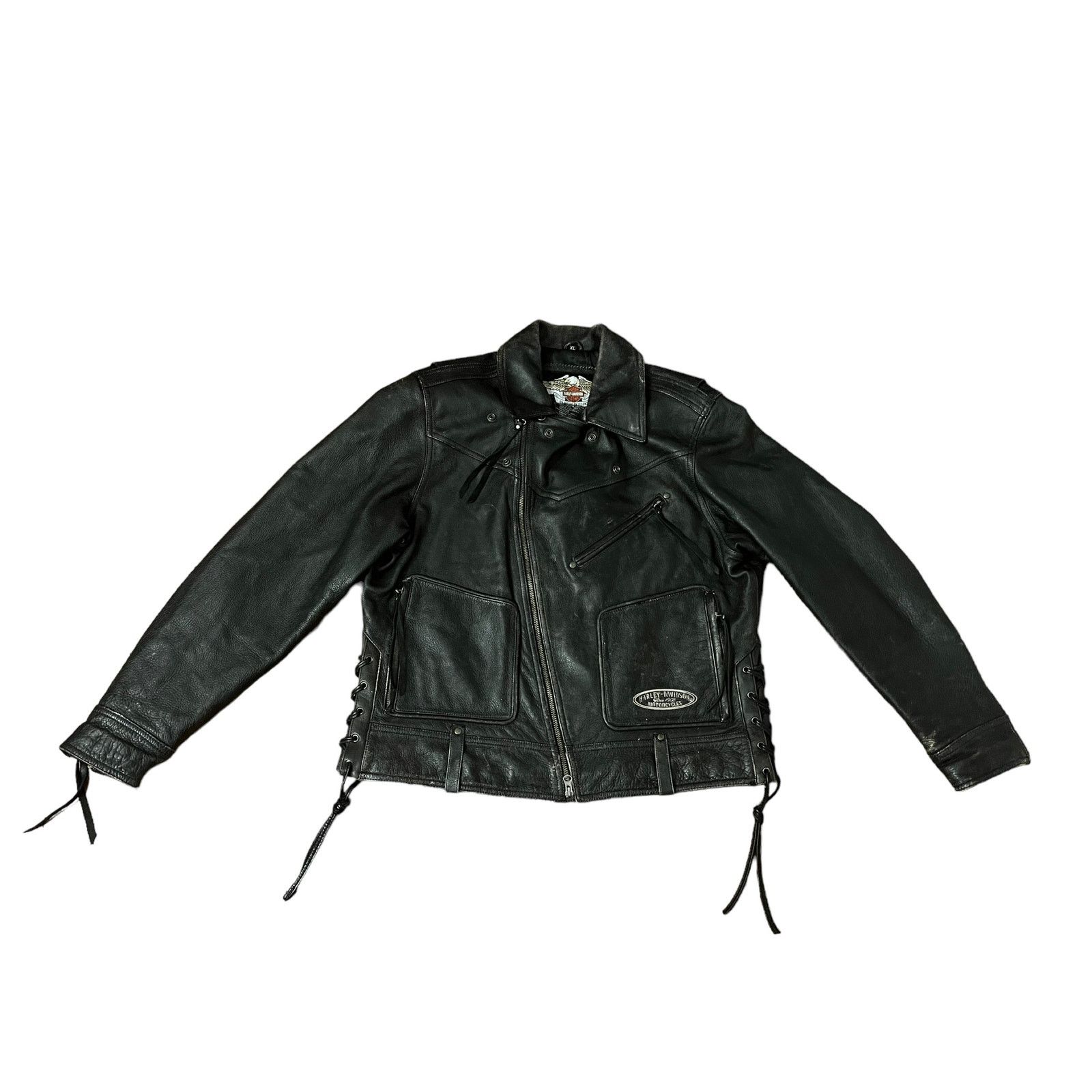 Image of Harley Davidson Mens XL Leather Jacket in Black