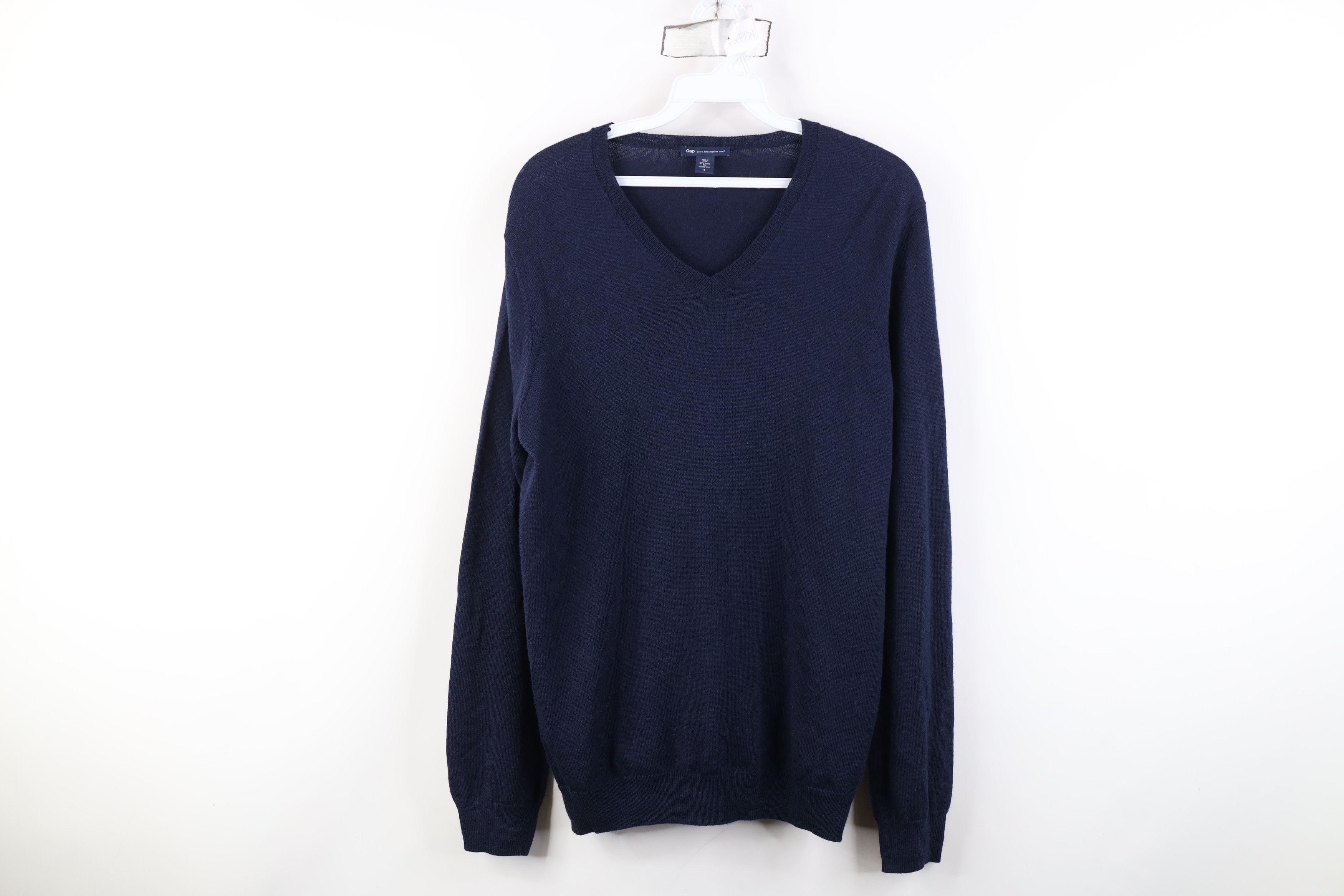 Gap Vintage Y2K Gap Fine Merino Knit V-Neck Sweater Navy Blue Size US S / EU 44-46 / 1 - 1 Thumbnail