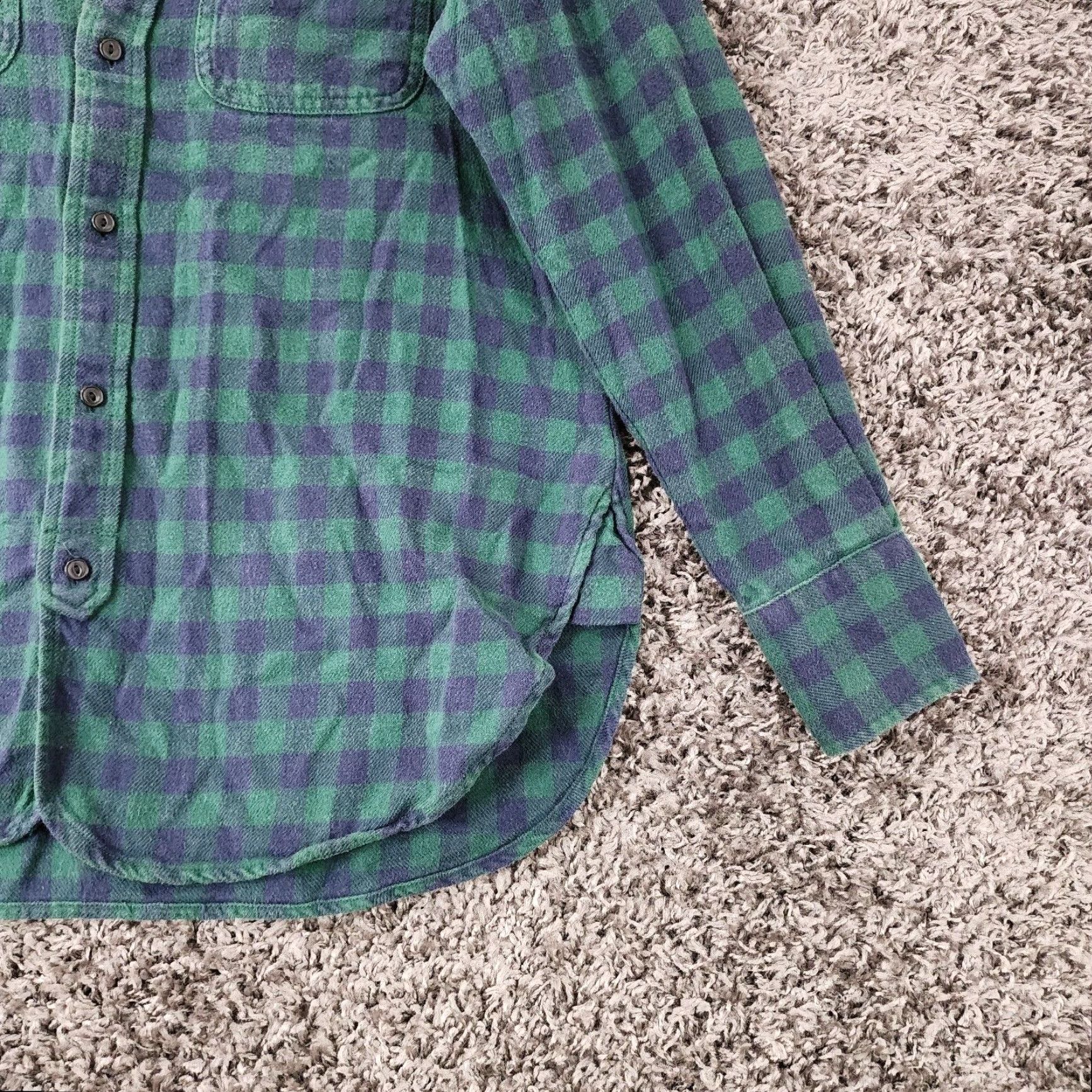 Madewell MADewell Mens Plaid Flannel Button-Up Shirt Long Sleeve Green Blue XS Size US XS / EU 42 / 0 - 2 Thumbnail