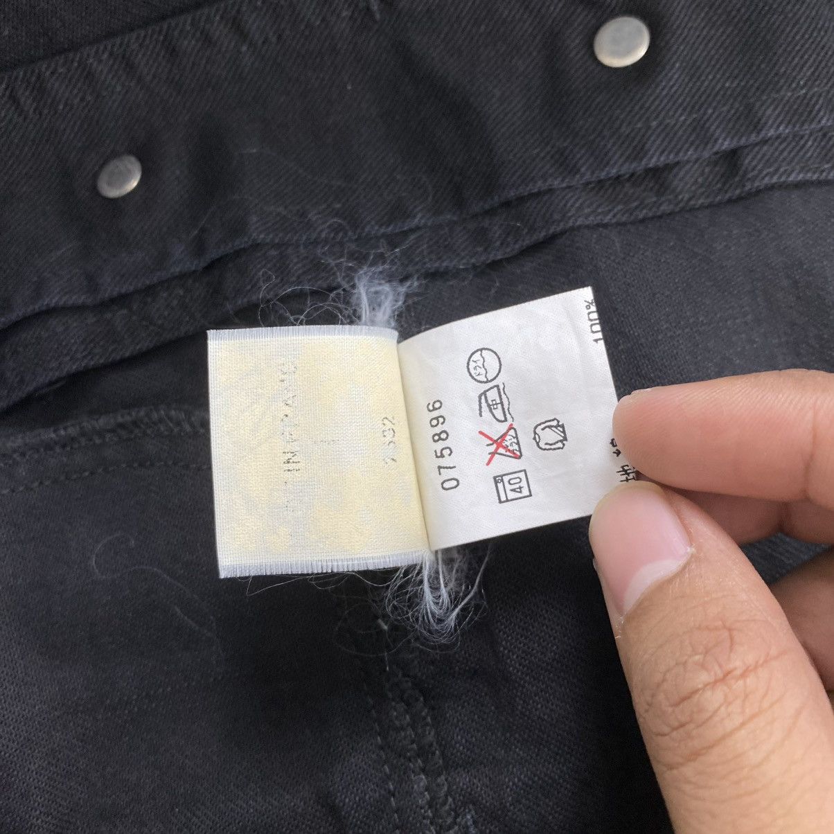 agnes b. Vintage 90's Agnes B Homme Black Denim Jacket Small Luxury Size US S / EU 44-46 / 1 - 8 Thumbnail