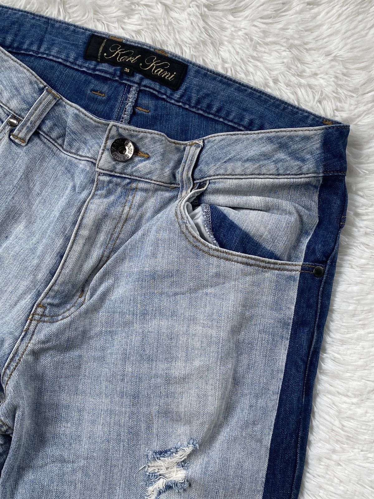 Karl Kani 🔥BINDING NOW🔥 Distressed Karl Kani denim streetwear Size US 36 / EU 52 - 4 Thumbnail