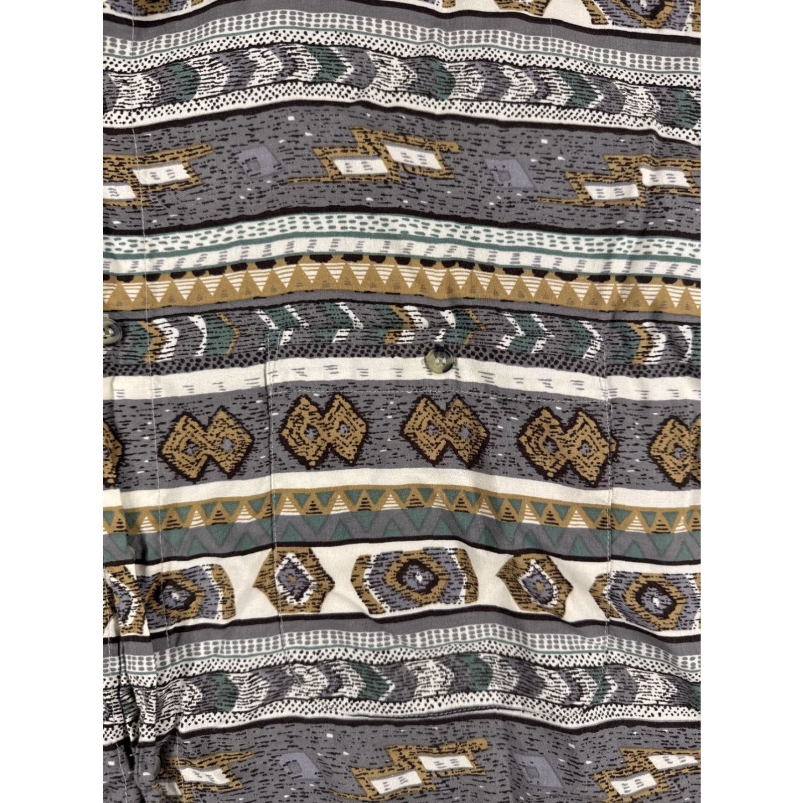 Vintage VINTAGE Un tied Button-Up Shirt Mens 2XL Gray Floral Tribal Beach Casual Rayon Size US XXL / EU 58 / 5 - 6 Thumbnail