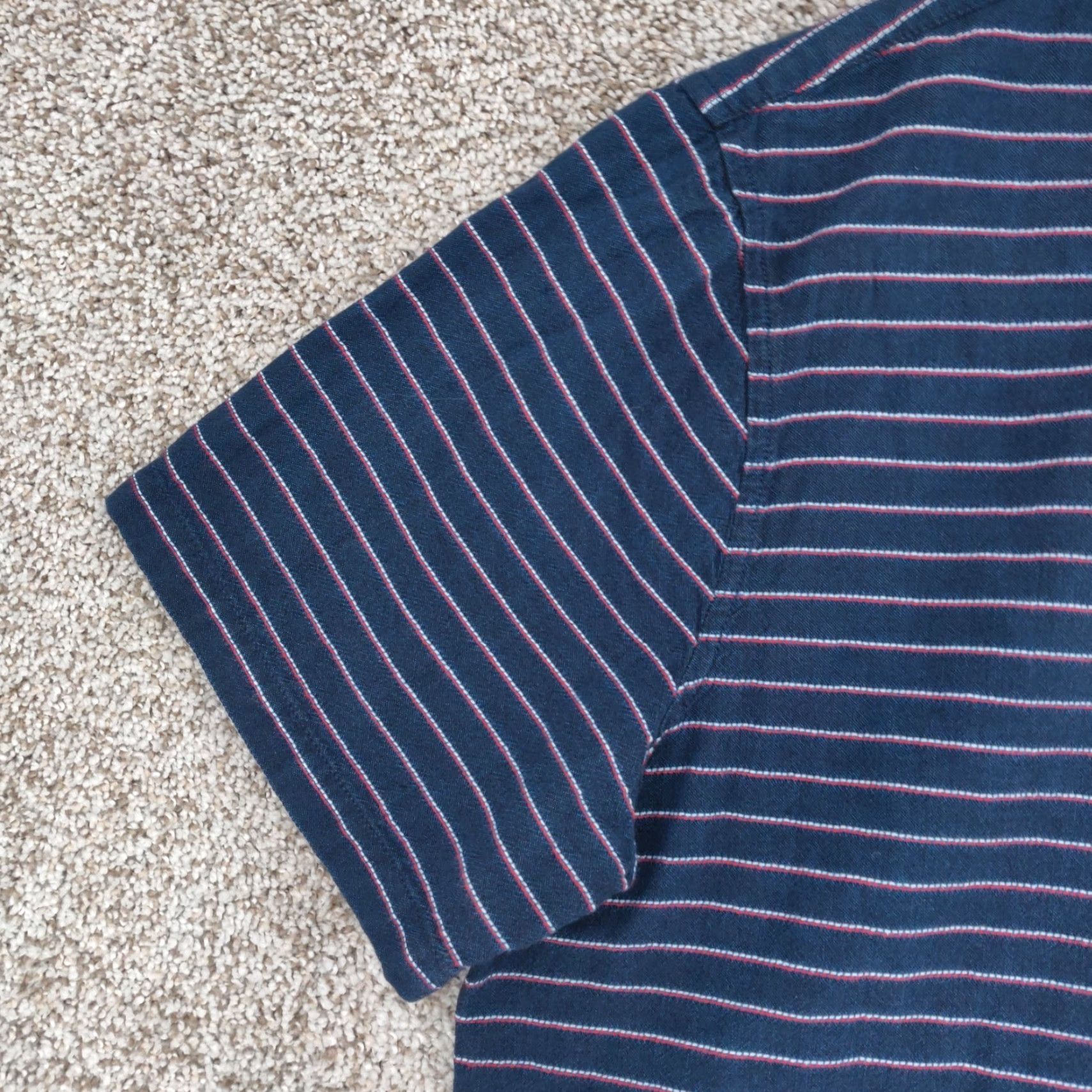 Marine Layer Marine Layer Shirt Mens L Multicolor Striped Short Sleeve Button Cotton Size US L / EU 52-54 / 3 - 3 Thumbnail