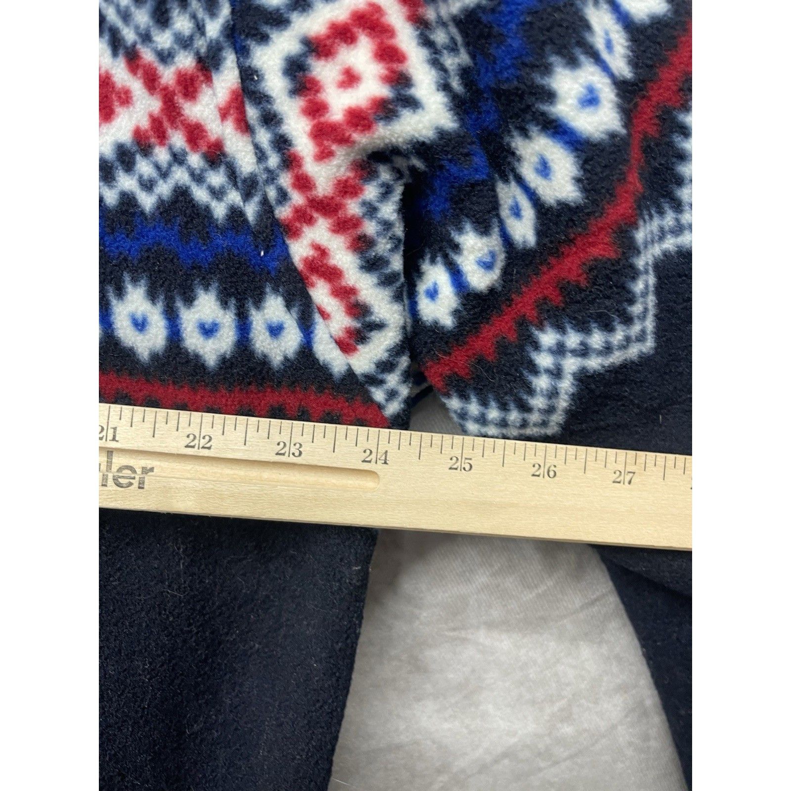Polo Ralph Lauren VTG POLO RALPH LAUREN NAVY FAIR ISLE FLEECE 1/4 SNAP PULLOVE Size US L / EU 52-54 / 3 - 8 Thumbnail