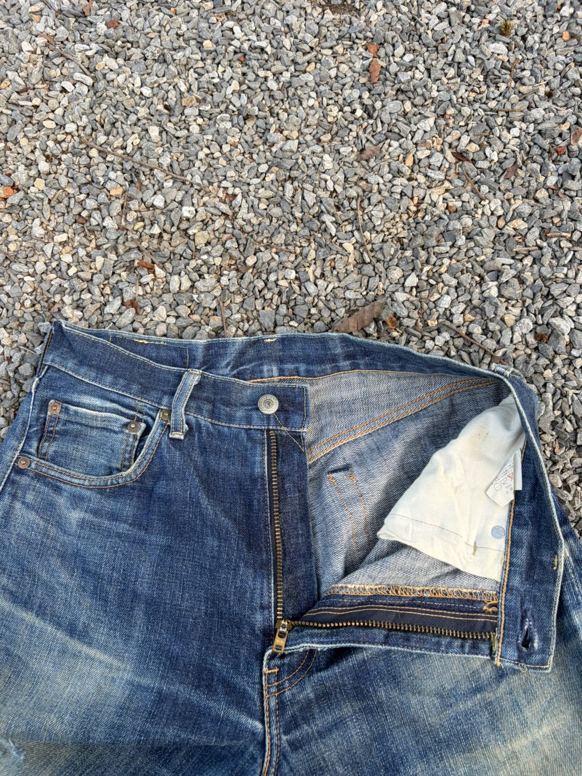 Kapital VINTAGE LEVIS 502 BIG E SELVEDGE RUSTY DISTRESSED DENIM Size US 30 / EU 46 - 15 Thumbnail
