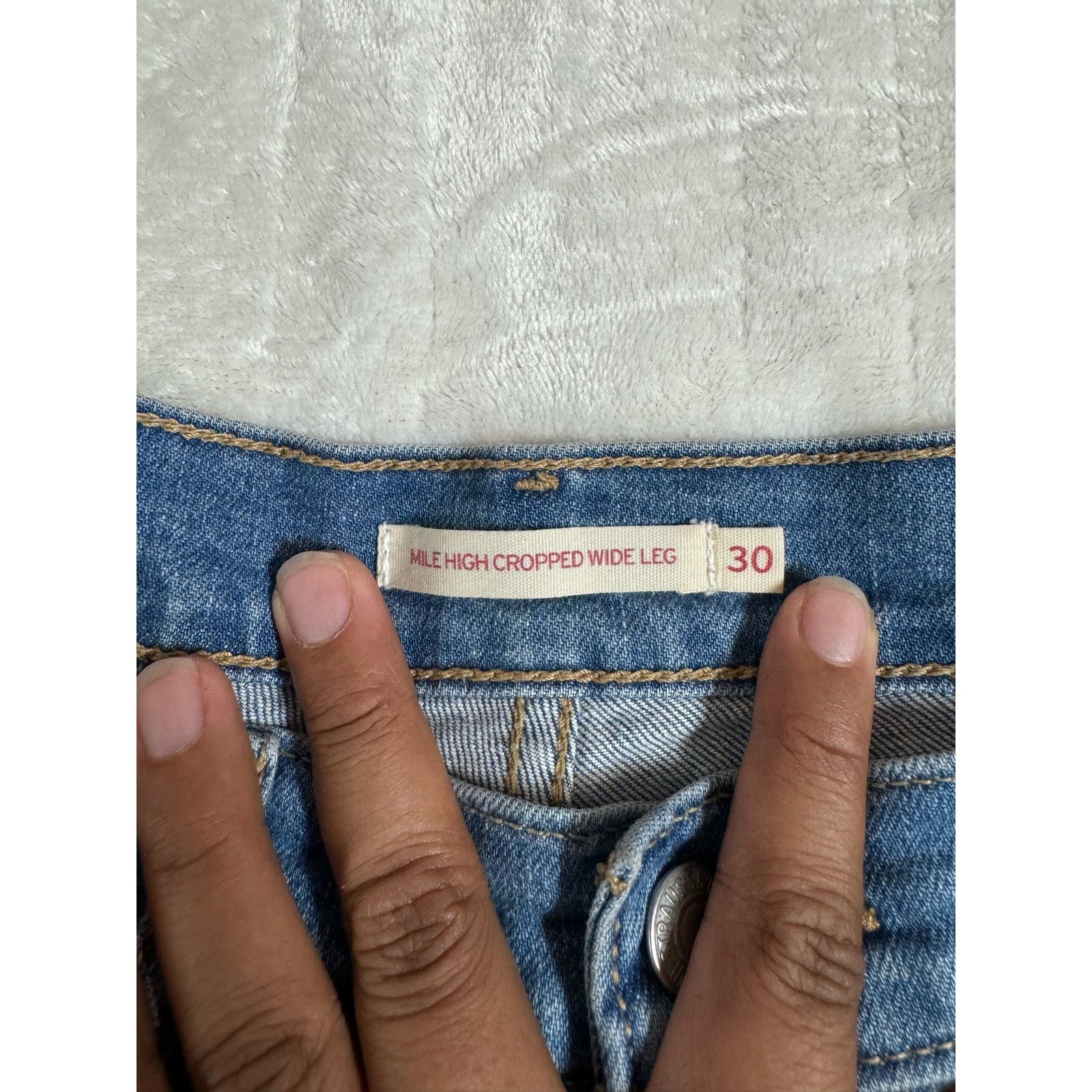 Unknown London Levi's 501 Mile High Cropped Wide Leg Jeans Women’s Size 30 Size 30" / US 8 / IT 44 - 4 Thumbnail