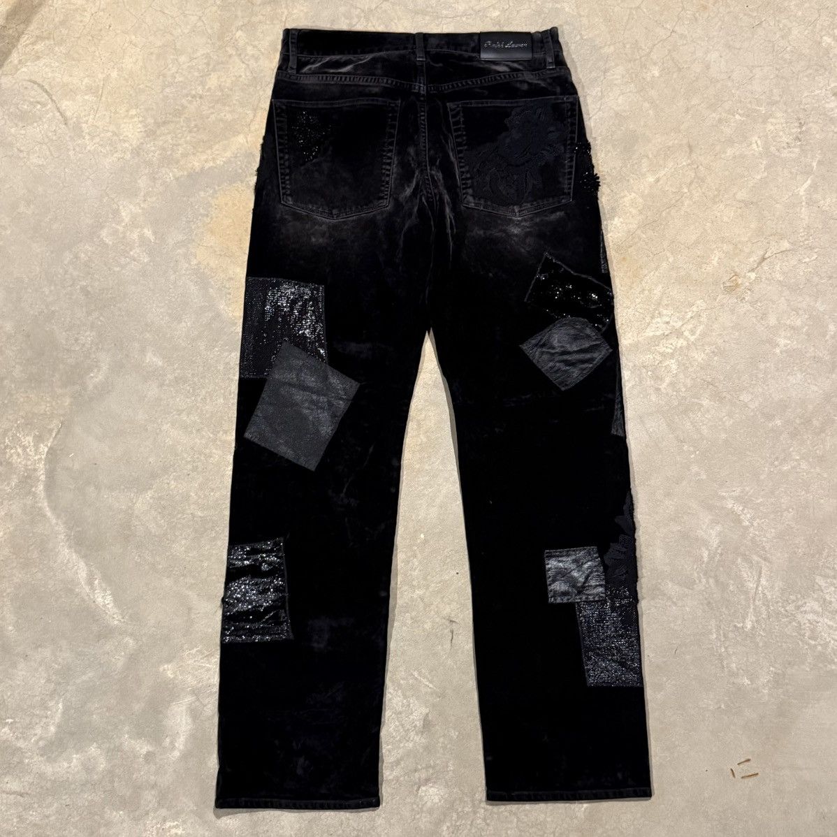 Ralph Lauren Purple Label Ralph Lauren Purple Label Velvet Leather Patchwork Jeans Size US 28 / EU 44 - 14 Thumbnail
