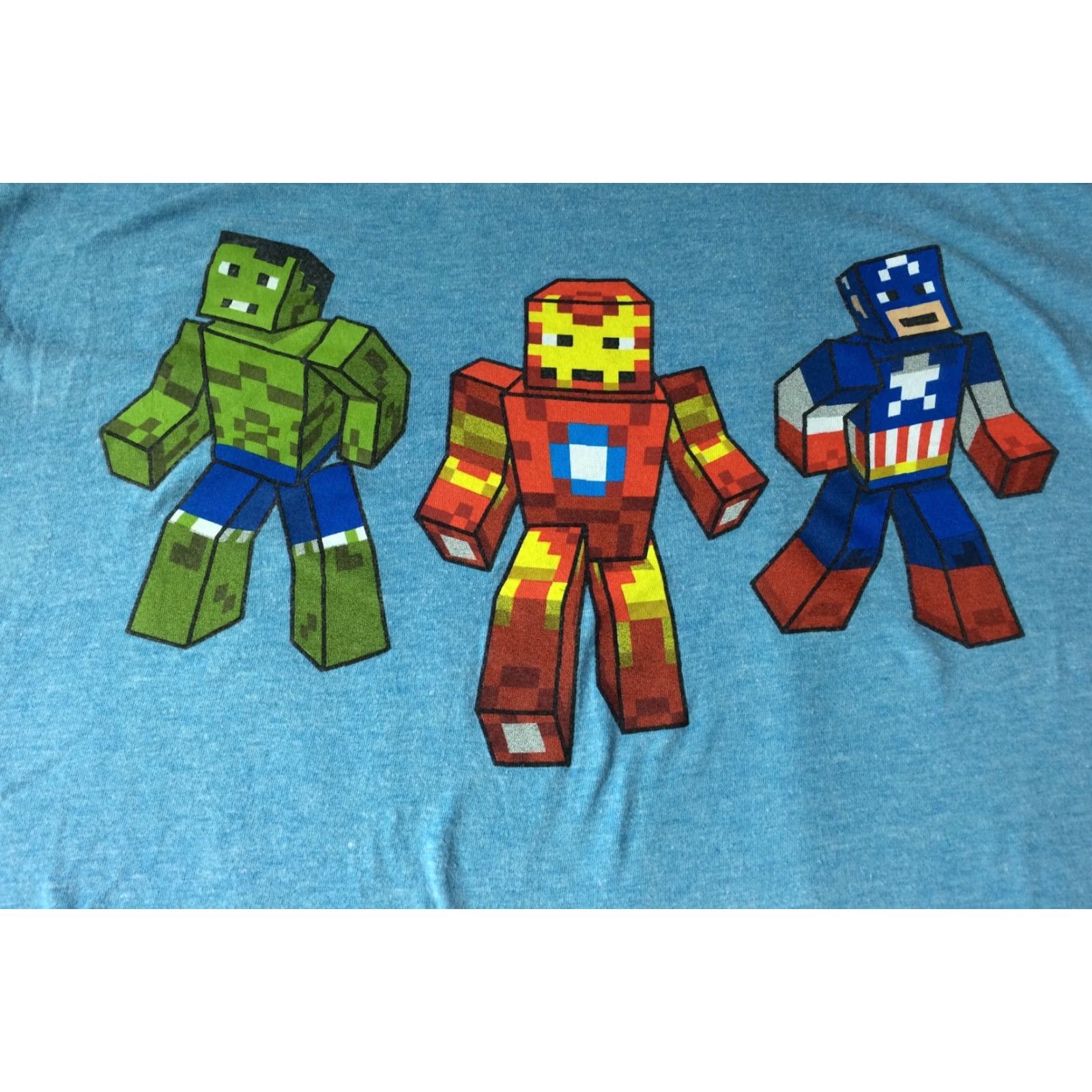 Vintage VINTAGE Marvel 8 Bit Superhero T Shirt Sz L EUC Blue Tee - Ironman Hulk Captain America Mens Shirt Graphic Tee 80s 90s Size US L / EU 52-54 / 3 - 2 Thumbnail