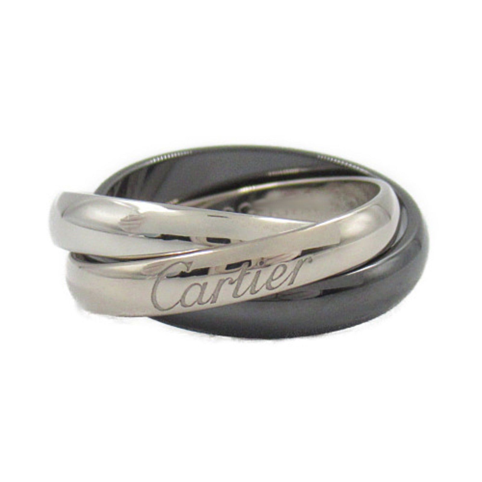 Cartier Cartier Trinity Ring K18Wg (White Gold) Ceramic Pd950 Silver Black Size ONE SIZE - 1 Thumbnail