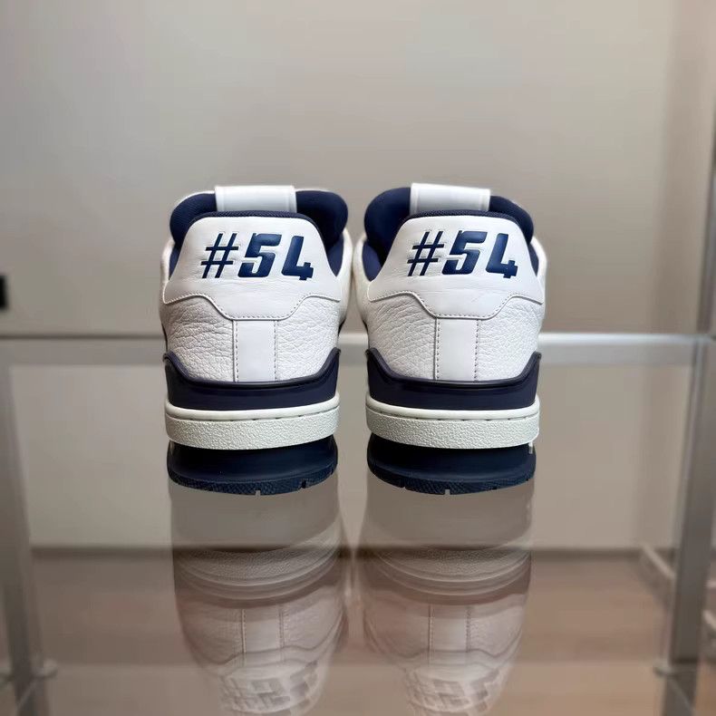 Louis Vuitton LV Trainer Sneakers White and Blue Size 41-yf Size US 7 / EU 40 - 5 Thumbnail
