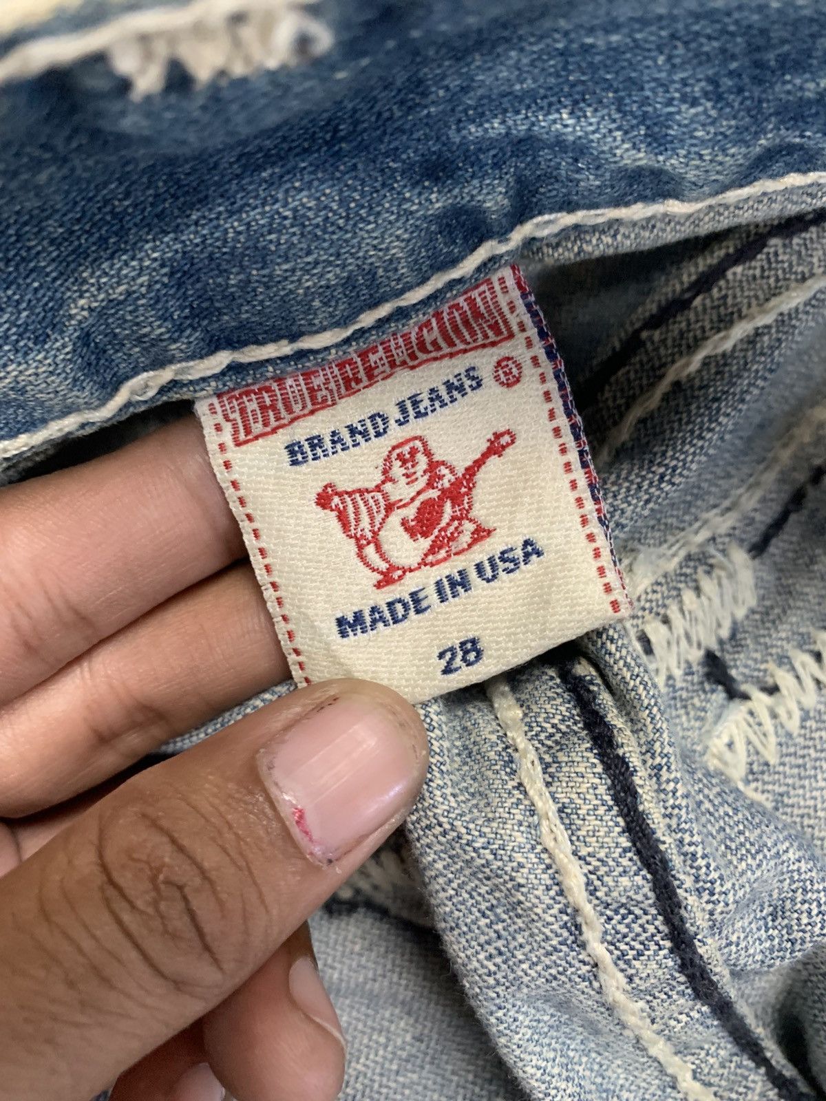 Tornado Mart Vtg true religion y2k flare washed jeans Size US 28 / EU 44 - 11 Thumbnail