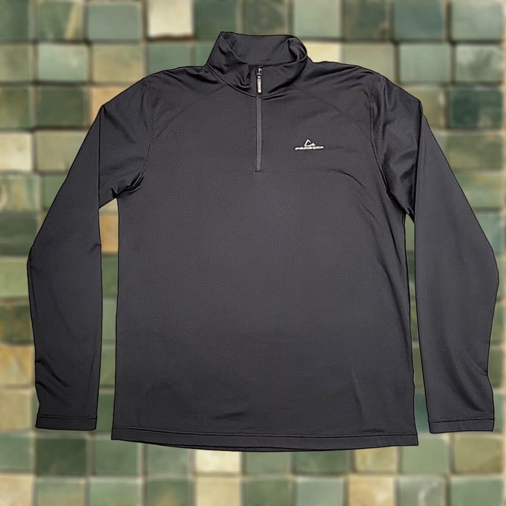 Vintage Paradox Shirt Mens L Black Performance Stretch Blend 1/4 Zip Pullover Base Layer Exterior Logo Outdoor Casual Mens Size US L / EU 52-54 / 3 - 1 Thumbnail