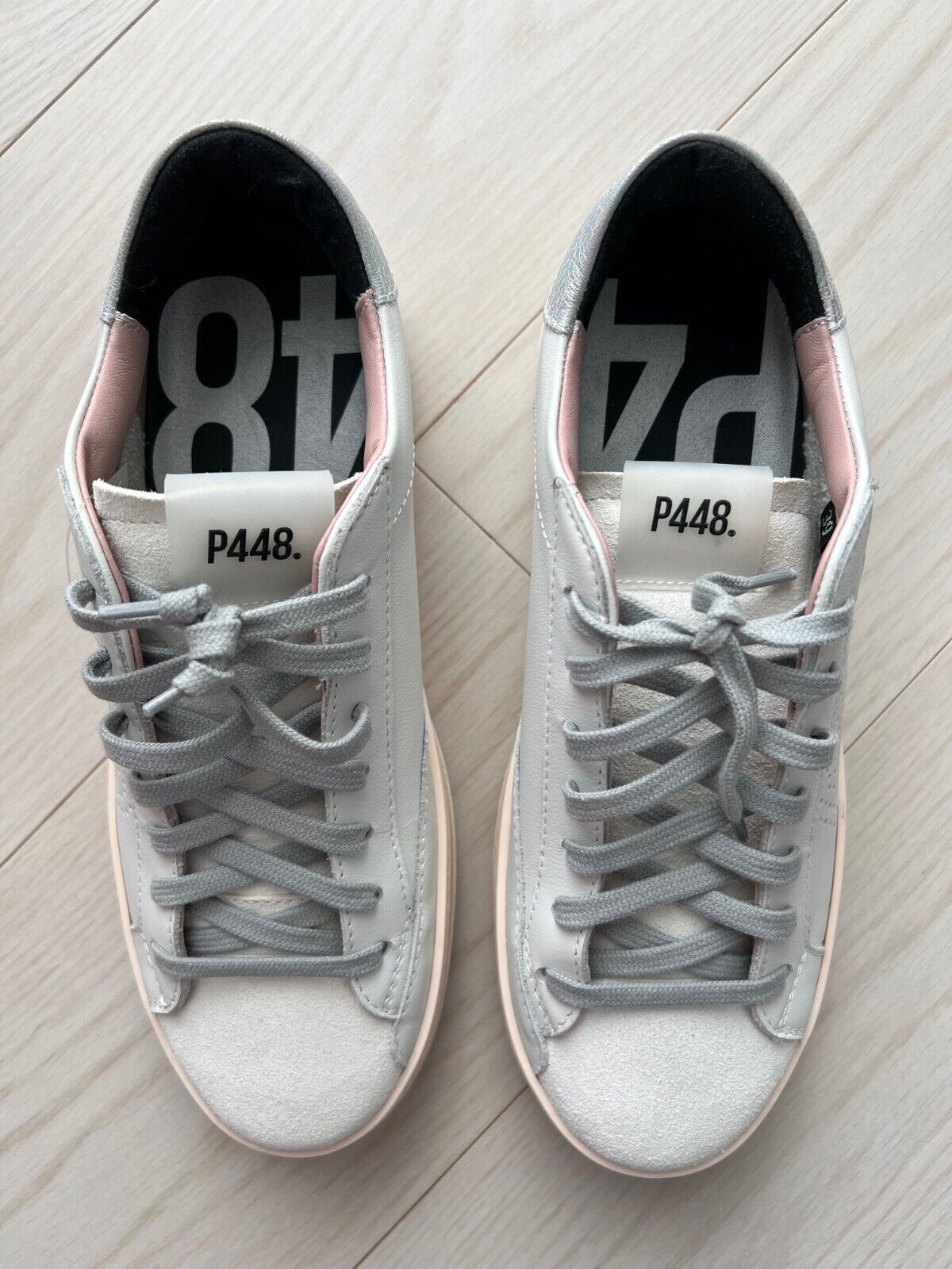 P448 P448 John Morea Leather Sneaker Shoes White ( 40 ) Size US 10 / IT 40 - 6 Thumbnail