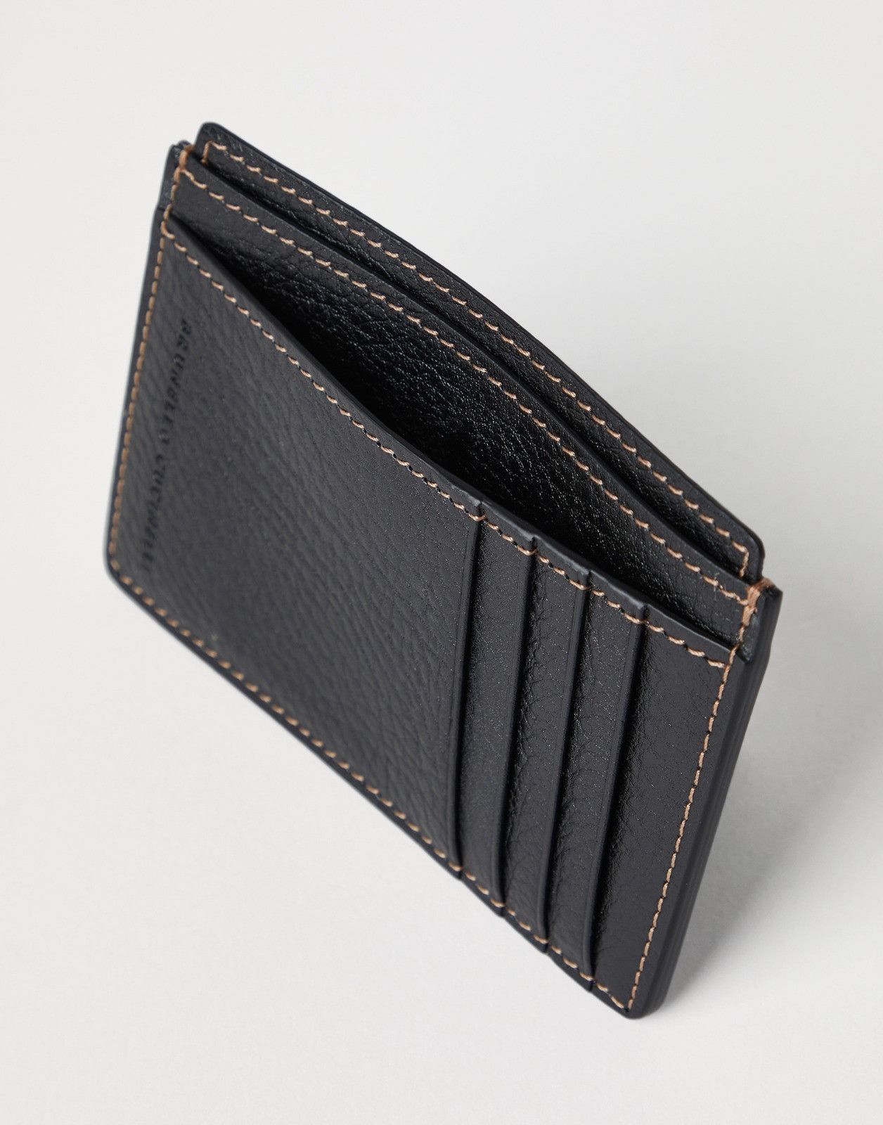 Brunello Cucinelli o1la1rc1a0326 Size: OS / Leather Card Holder in Black Size ONE SIZE - 2 Thumbnail