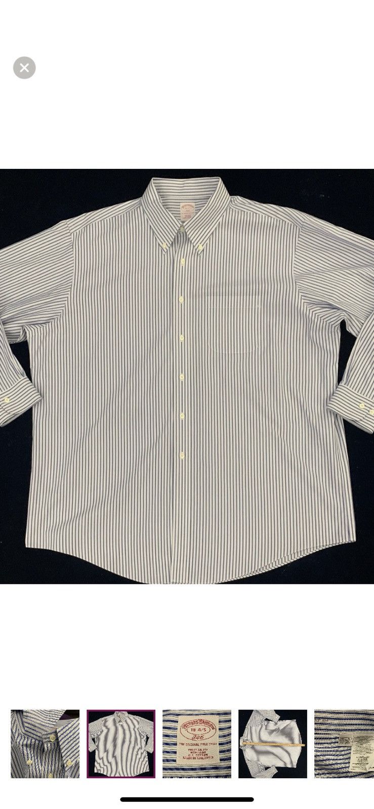 Brooks Brothers BROOKS BROTHERS 18 x 34/35 Dress Shirt Size US XXL / EU 58 / 5 - 2 Thumbnail