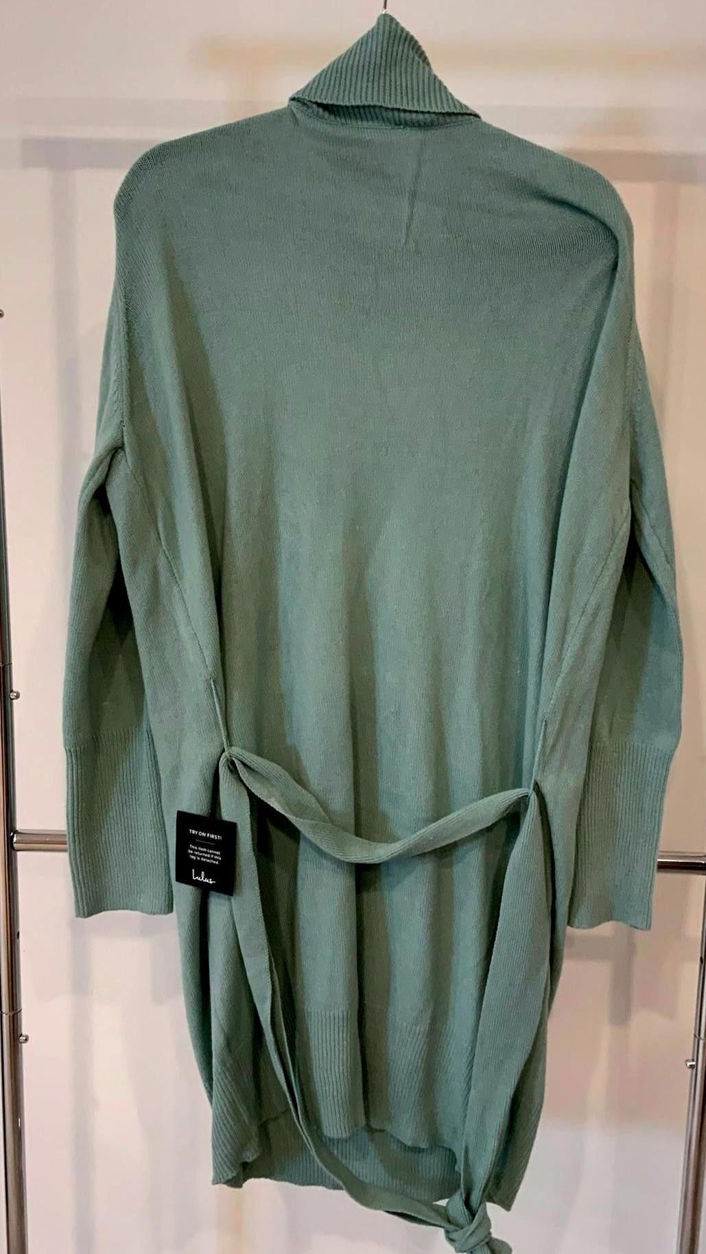 Lulus Lulus Mint Green Turtleneck Sweater Dress, size L Size L / US 10 / IT 46 - 2 Thumbnail