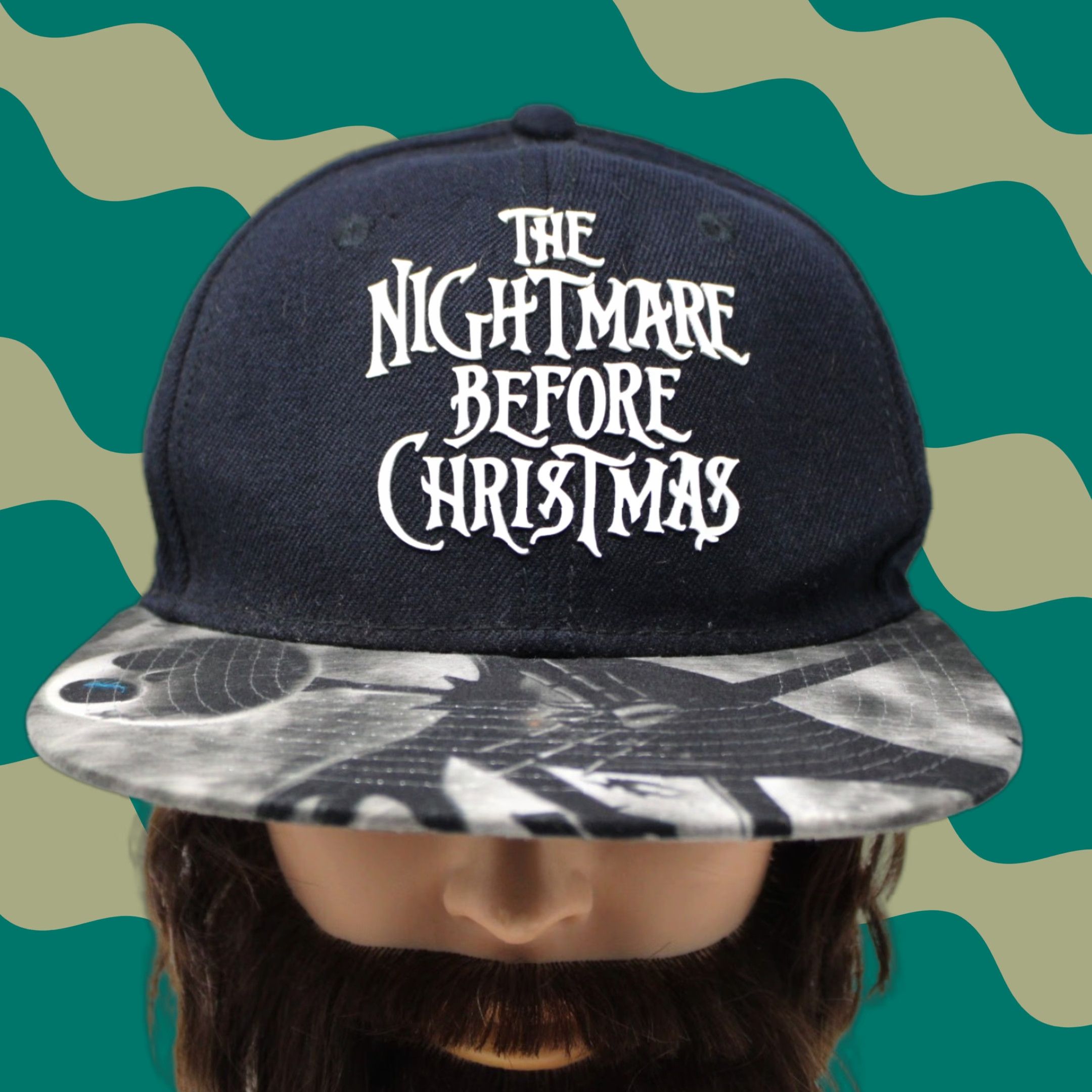 Disney Disney Nightmare Before Christmas Hat Adult Snapback Black Baseball Cap Size ONE SIZE - 1 Thumbnail