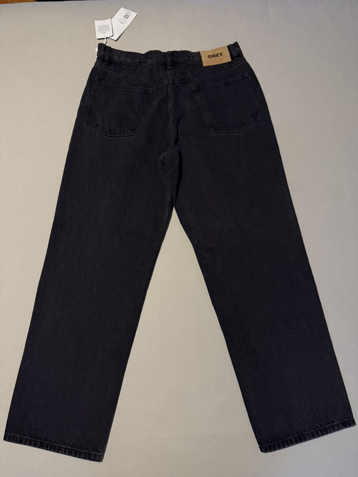 Obey OBEY Men’s Classic Baggy Denim Jeans Faded Black Brand New Size US 32 / EU 48 - 5 Thumbnail