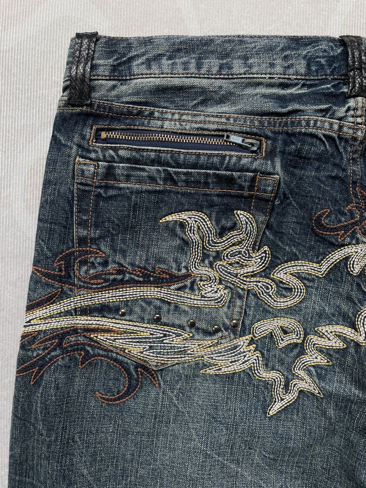 Japanese Brand Embroidery Jeans (LG105) Size US 36 / EU 52 - 9 Thumbnail
