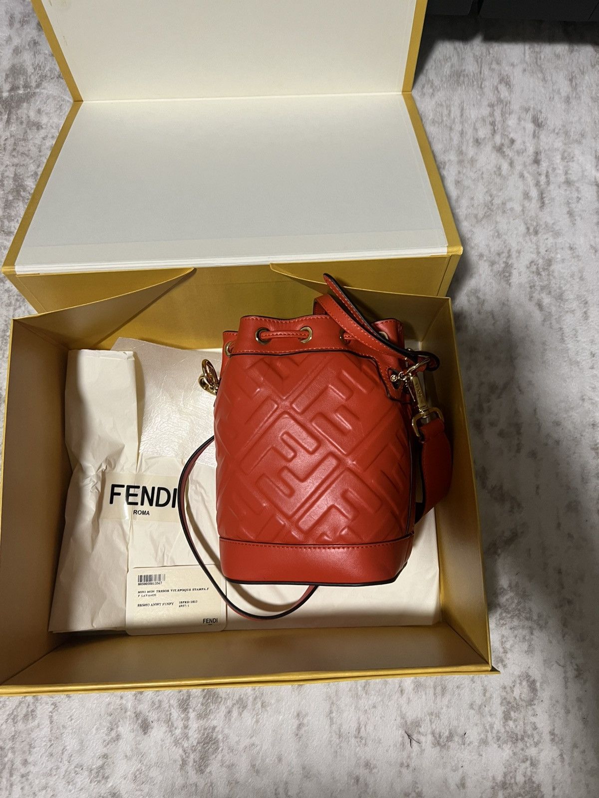 Fendi Fendi Mon Tresor Black leather mini-bag with FF motif Size ONE SIZE - 1 Thumbnail