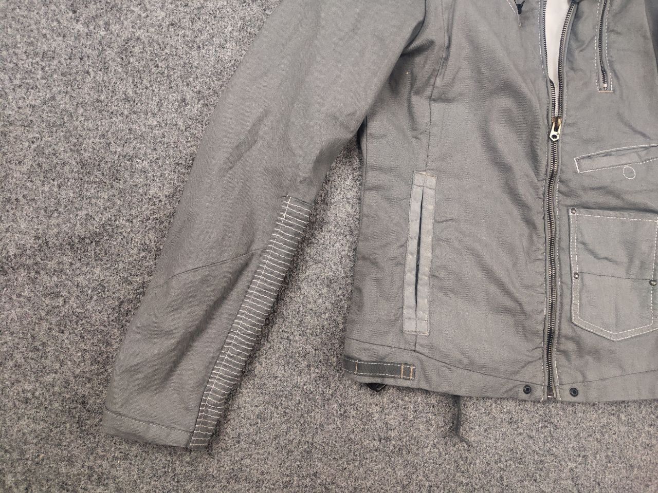 G-Star Vintage G Star Raw Gunner Zip Waxed Gray Cotton Biker Jacket Size M / US 6-8 / IT 42-44 - 4 Thumbnail
