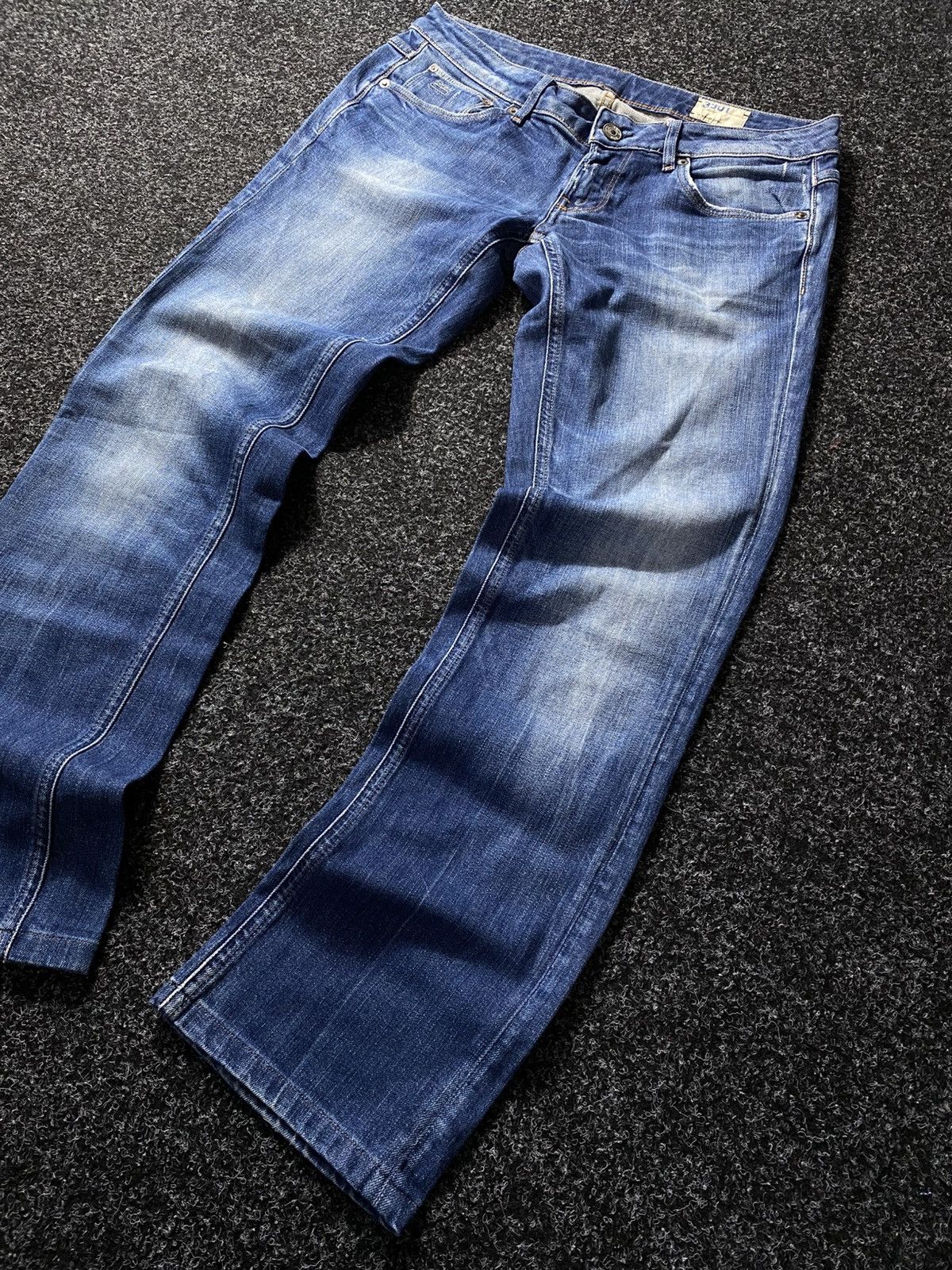 G-Star Vintage G Star RAW Flare Wide Leg Faded Wash Denim Size 31" - 3 Thumbnail