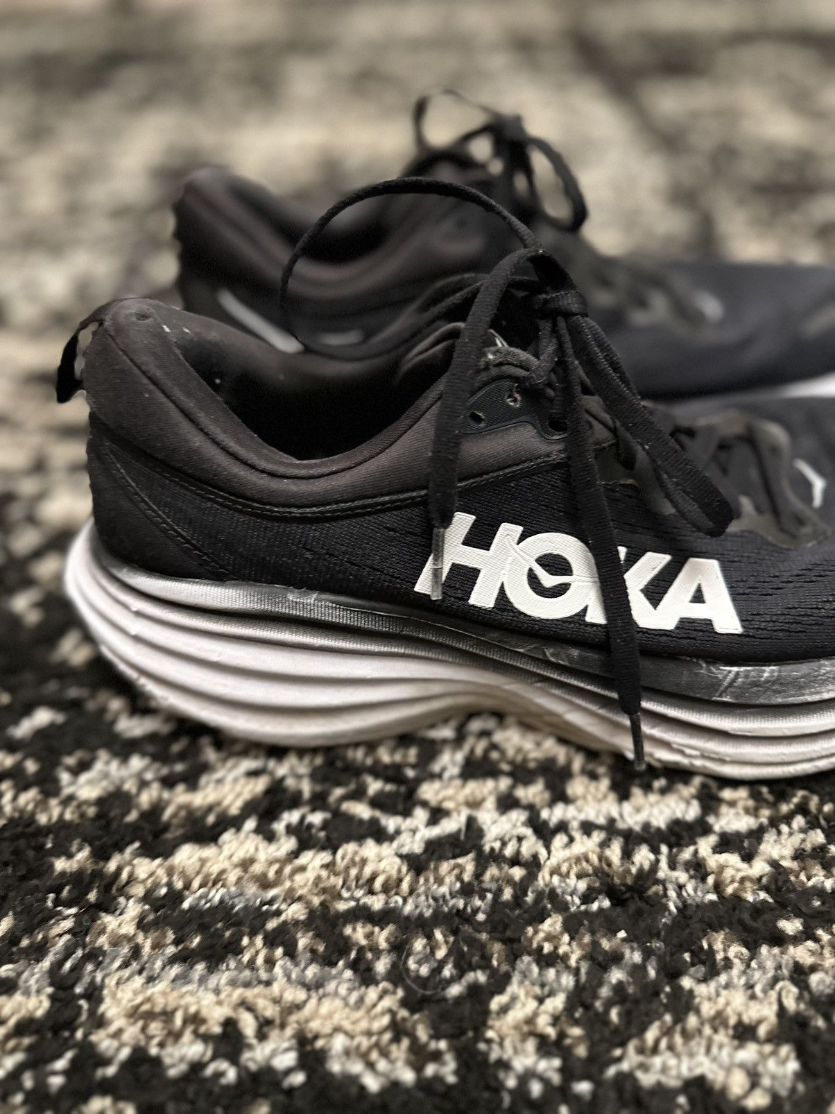 Hoka Black Hoka One Bondi 8 Running Sneakers Size US 11 / EU 44 - 3 Thumbnail