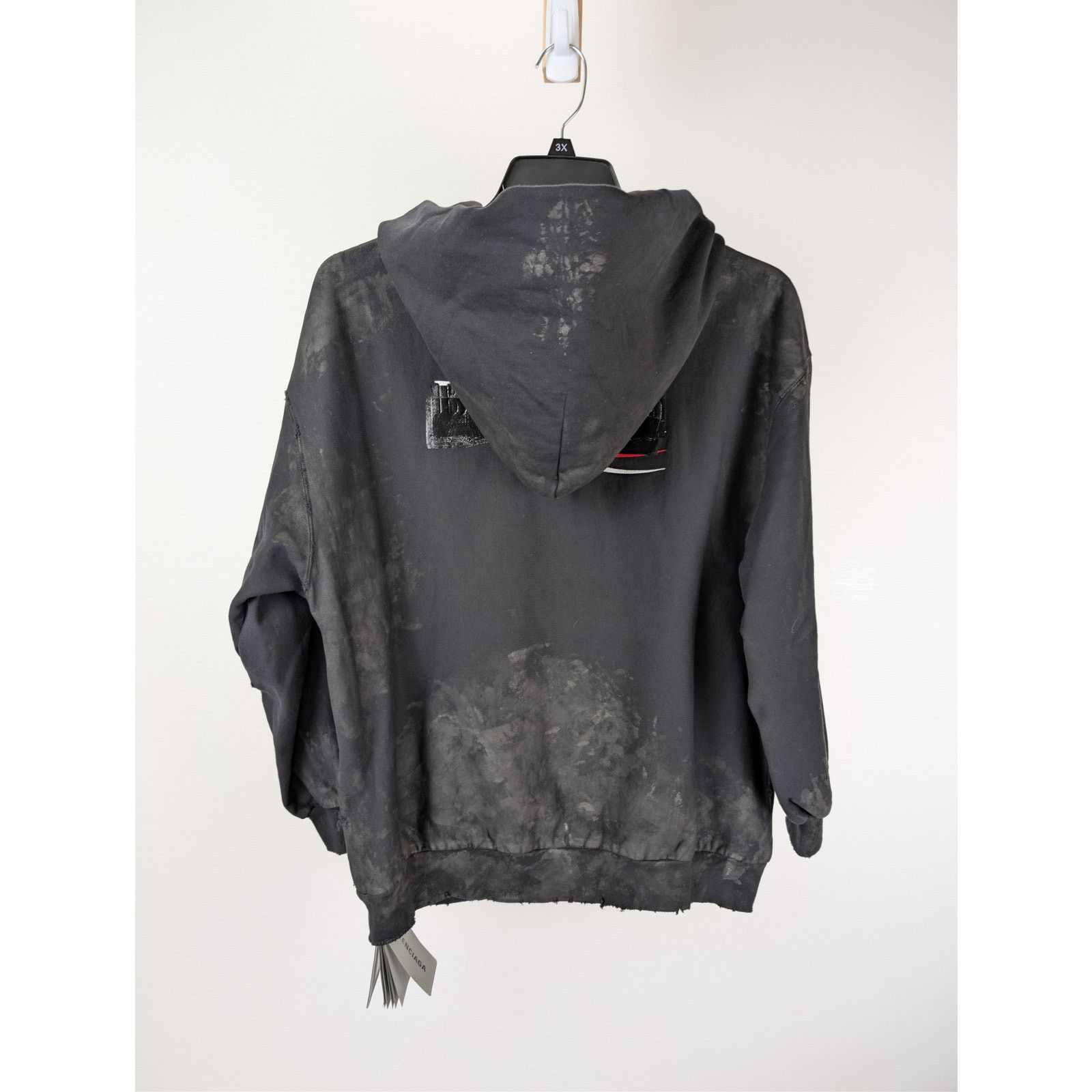 Balenciaga o1rshd1 Small Fit Zip up Hoodie in Black/White/Red Size US S / EU 44-46 / 1 - 9 Thumbnail