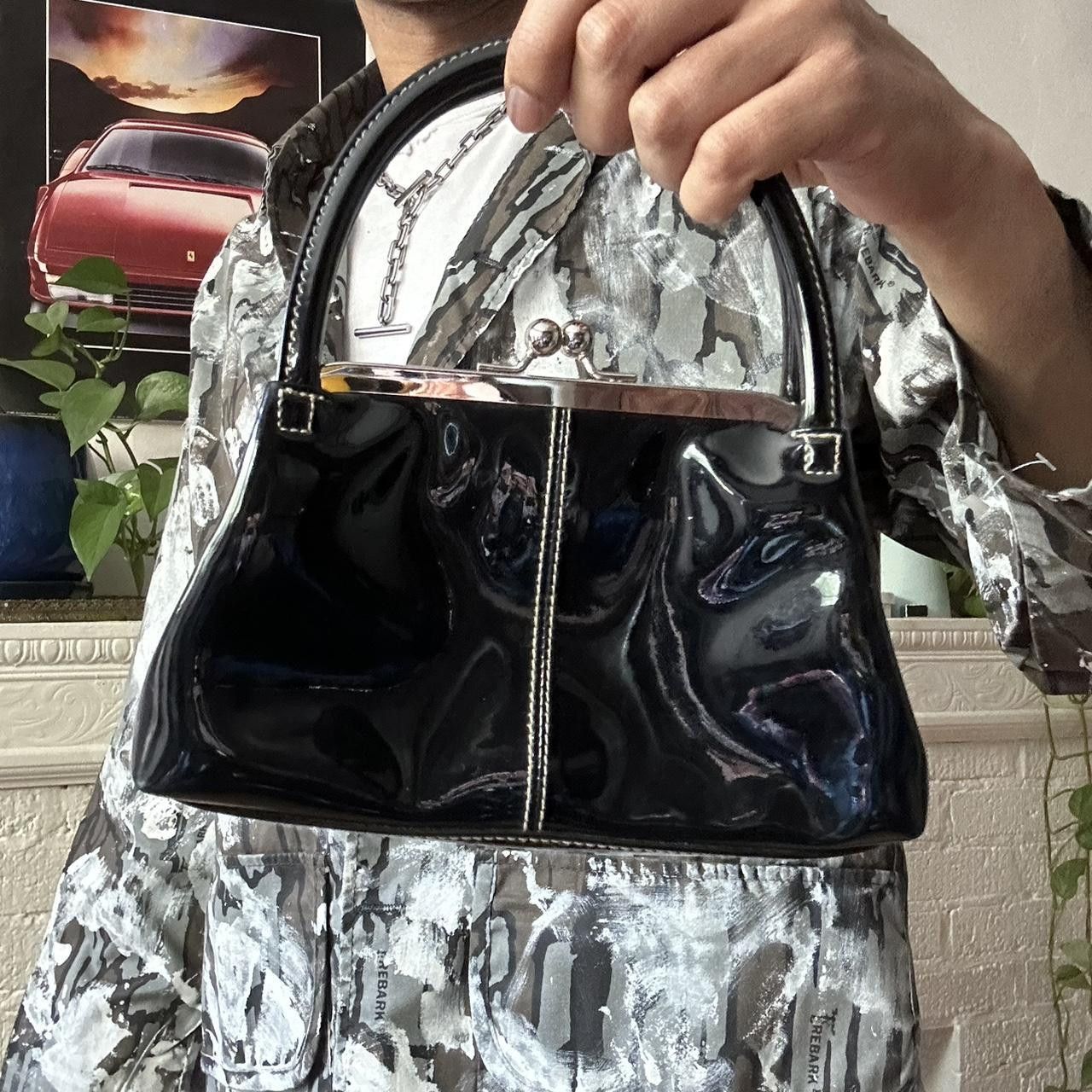 Other × Vintage VINTAGE BLACK PVC PATENT LEATHER PLASTIC LADY HANDBAG Size ONE SIZE - 2 Thumbnail