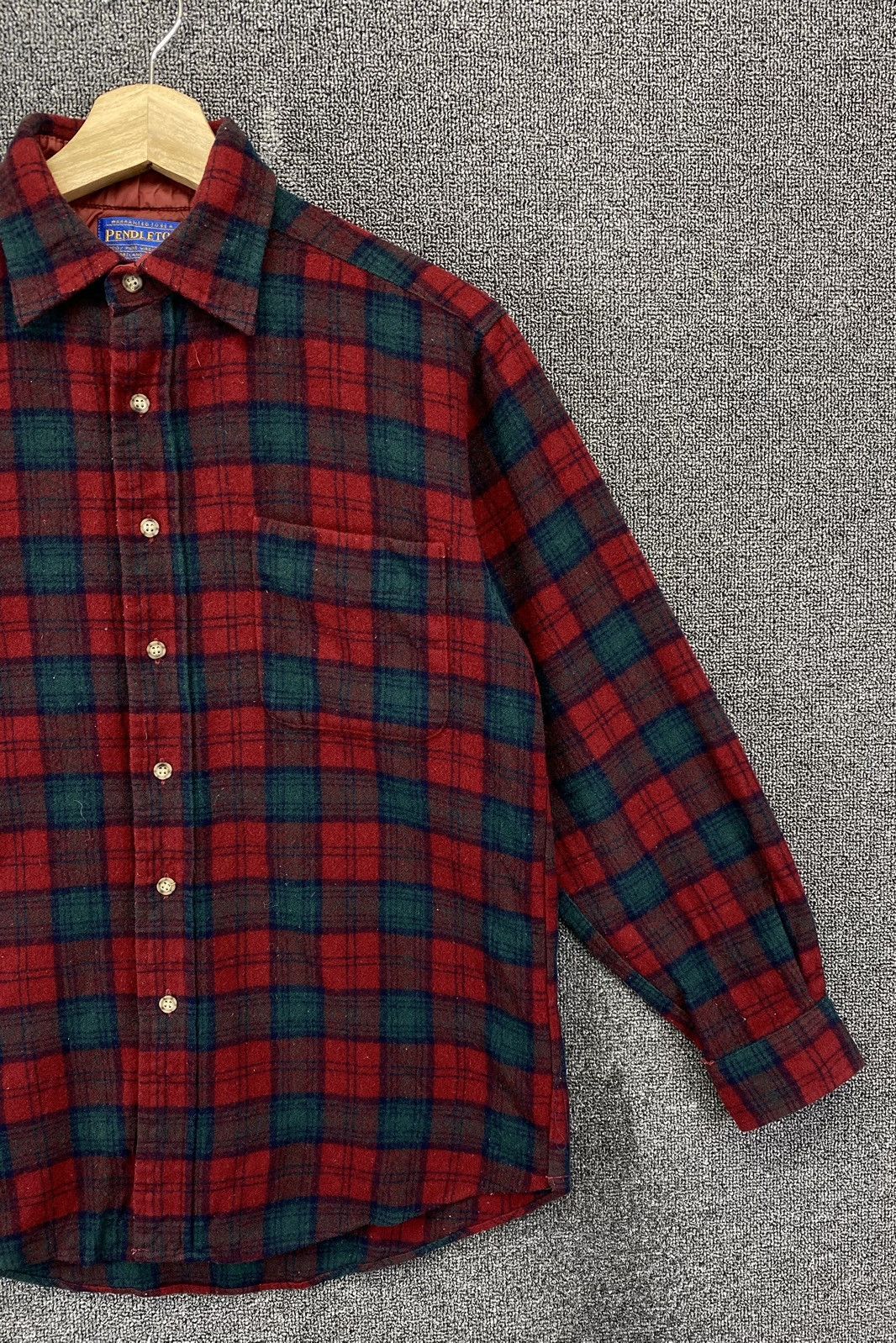 Pendleton Vintage Pendleton Wool Flannel Shadow Plaid Shirts Button Up Size M / US 6-8 / IT 42-44 - 4 Thumbnail