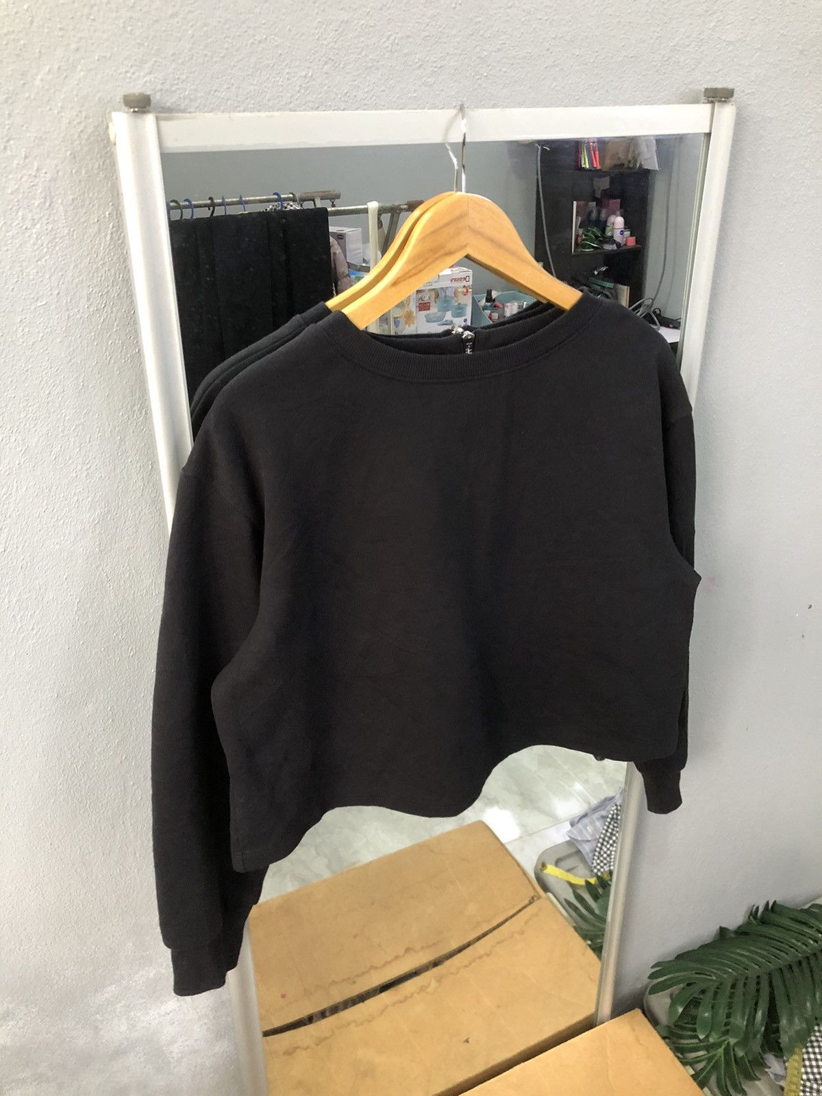 GU GU Japan Cropped Mock Neck Zip Sweatshirt Black Size M / US 6-8 / IT 42-44 - 7 Thumbnail