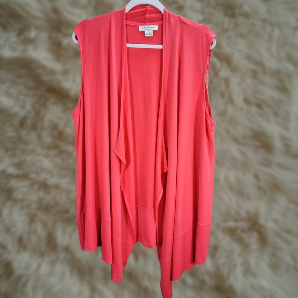 Liz Claiborne Liz Claiborne Weekend Pink Cardigan Sleeveless Open Front XL NWT Womens Sweater Size XL / US 12-14 / IT 48-50 - 1 Thumbnail